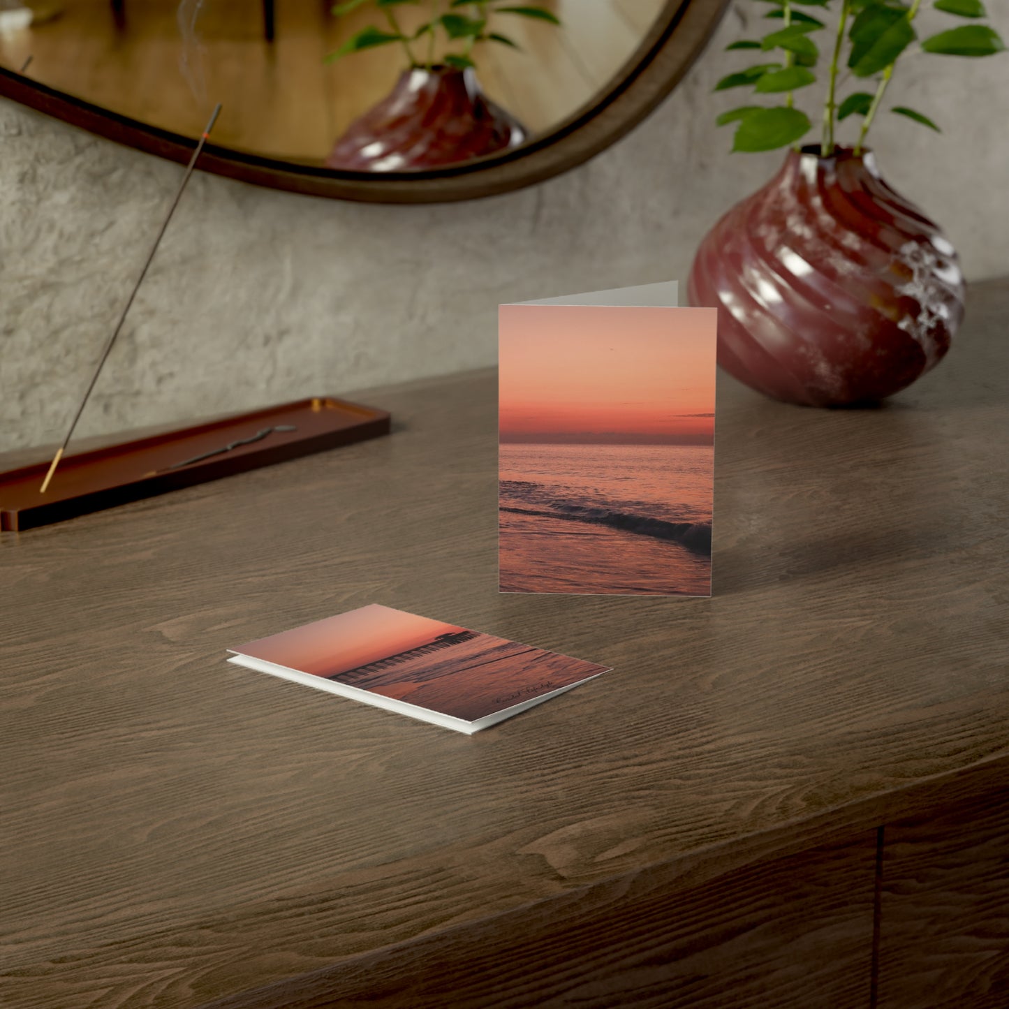 Sunset Beach Greeting Cards, Perfect for Thank You, Holidays, Occasions, Invitations, Summer Celebrations, 1-50pcs Set