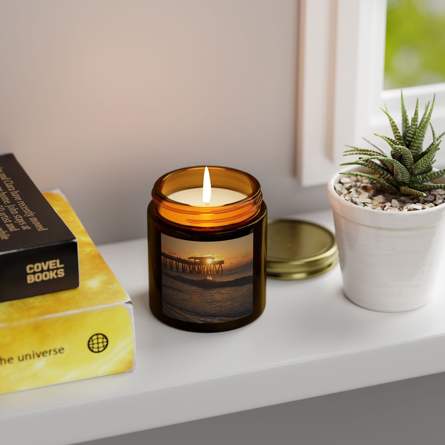Sunrise Serenity Scented Candle | Coconut Apricot Wax, Aromatherapy, Home Decor, Relaxation Gift, Beach Decor, Eco-Friendly Candle