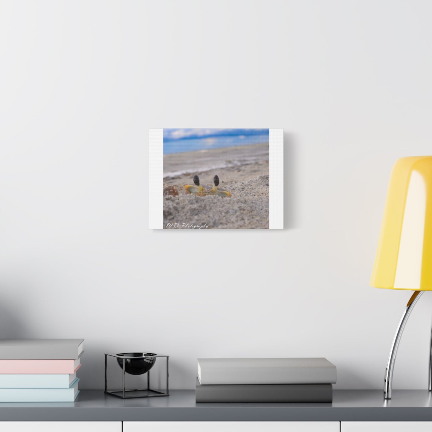 Canvas 12"X9" - Ghost Crab Peek-a-Boo