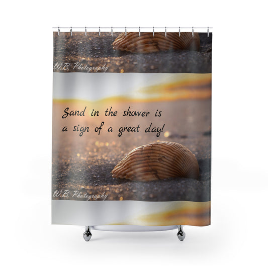 Shower Curtain - 'Sand in the Shower' Design