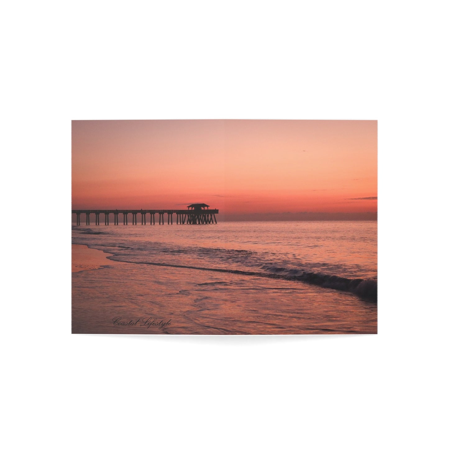 Sunset Beach Greeting Cards, Perfect for Thank You, Holidays, Occasions, Invitations, Summer Celebrations, 1-50pcs Set