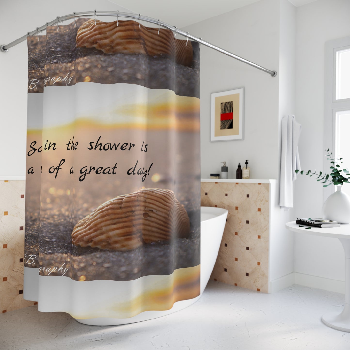 Shower Curtain - 'Sand in the Shower' Design