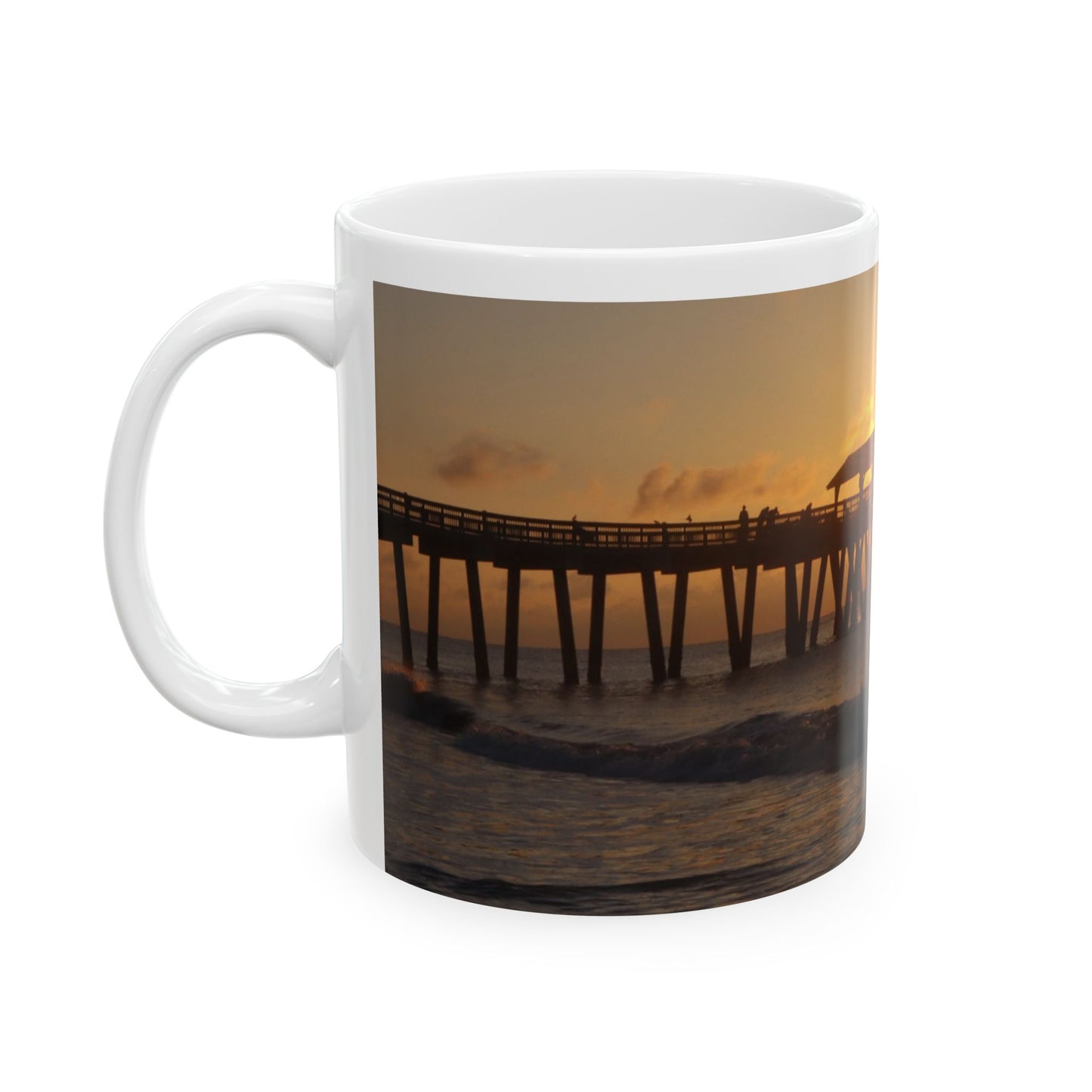 Sunset Beach Ceramic Mug - Perfect for Coffee Lovers, Beach Decor, Gift for Her, Home Office Accessories, Warm Vibes