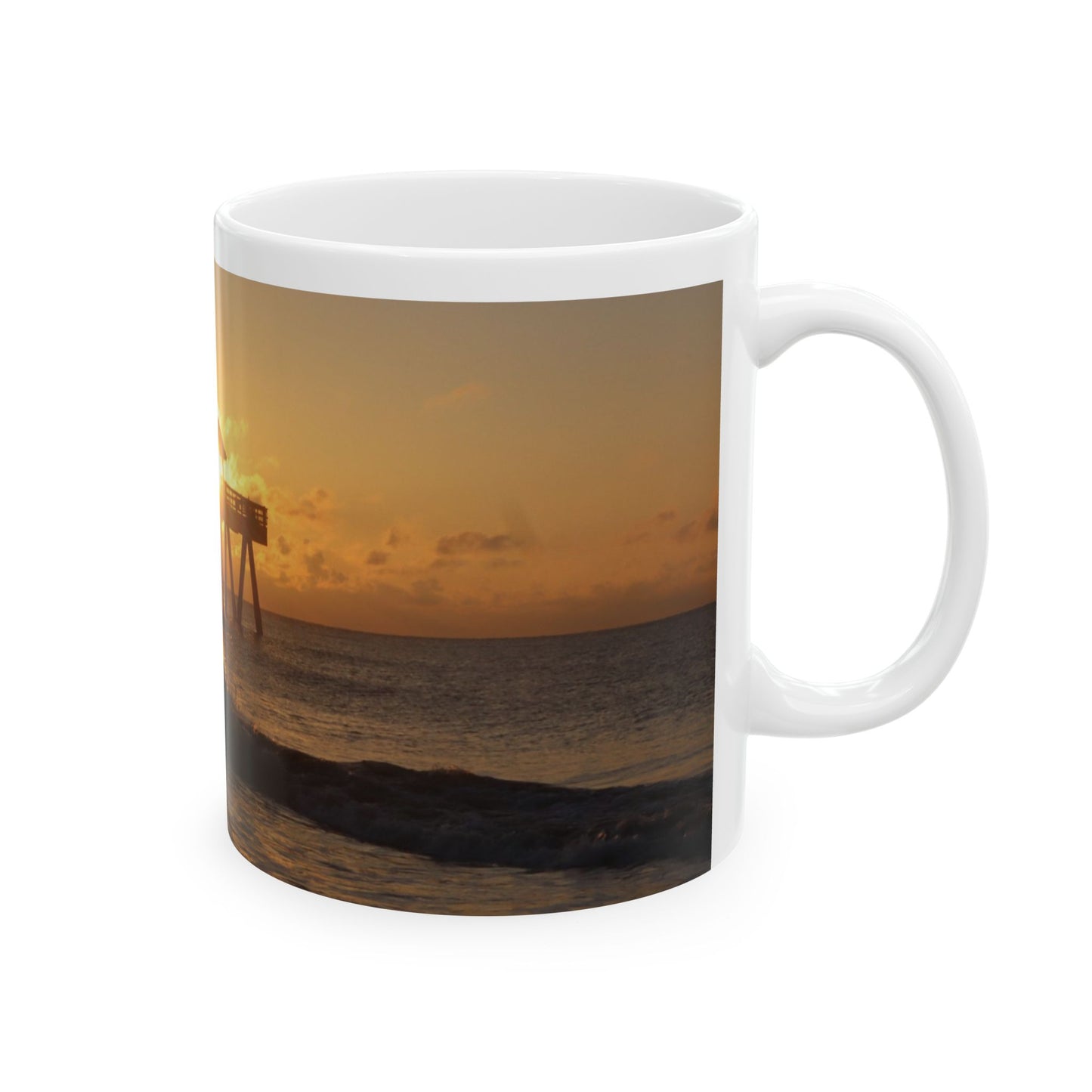 Sunset Beach Ceramic Mug - Perfect for Coffee Lovers, Beach Decor, Gift for Her, Home Office Accessories, Warm Vibes