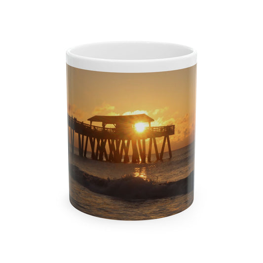 Sunset Beach Ceramic Mug - Perfect for Coffee Lovers, Beach Decor, Gift for Her, Home Office Accessories, Warm Vibes