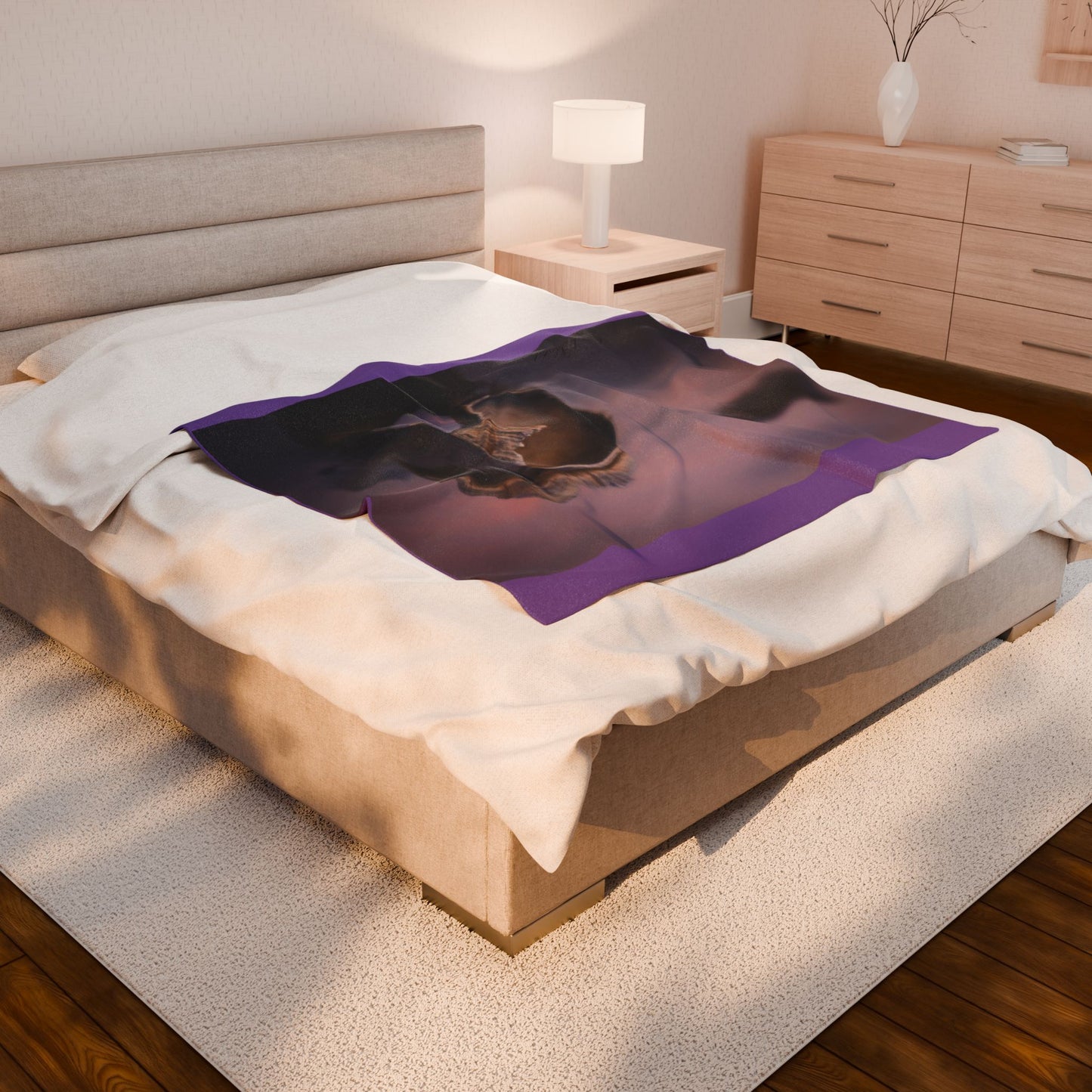 Plush Blanket - Broken Beautiful Shell Sunrise Shoreline Design