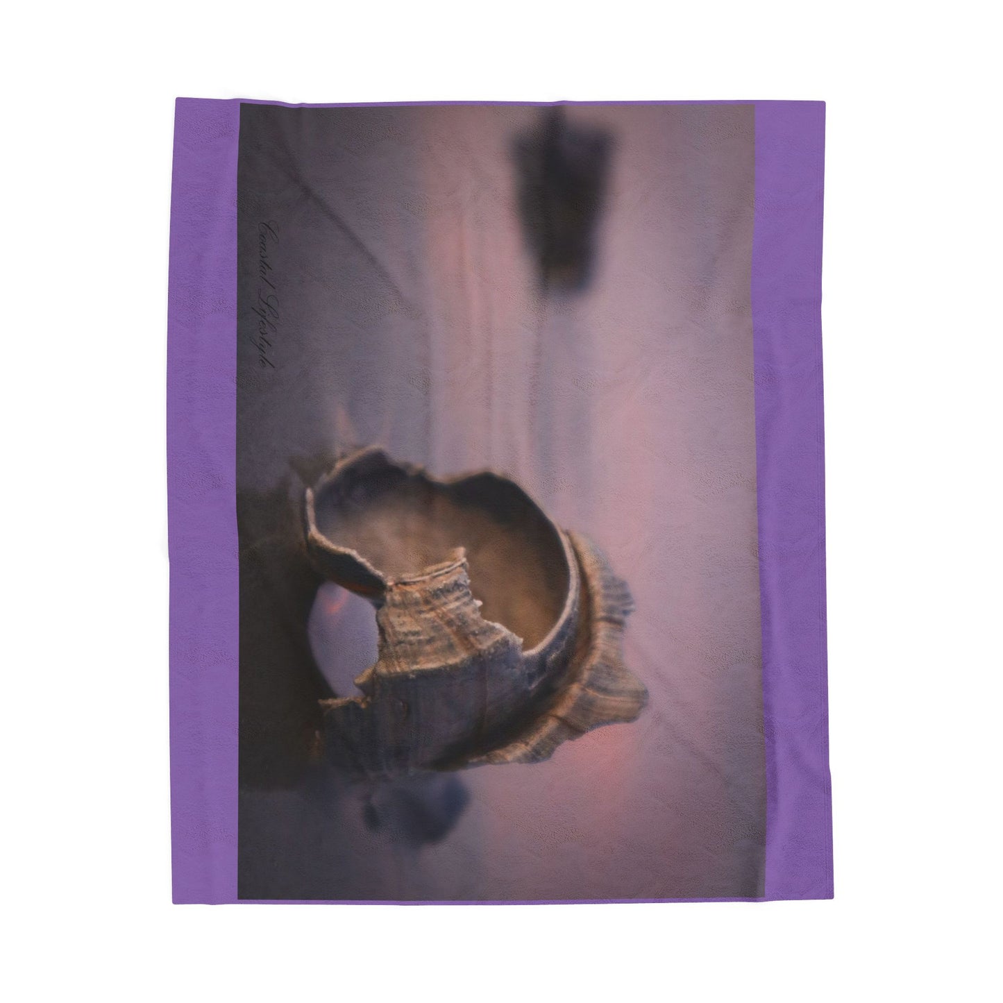Plush Blanket - Broken Beautiful Shell Sunrise Shoreline Design