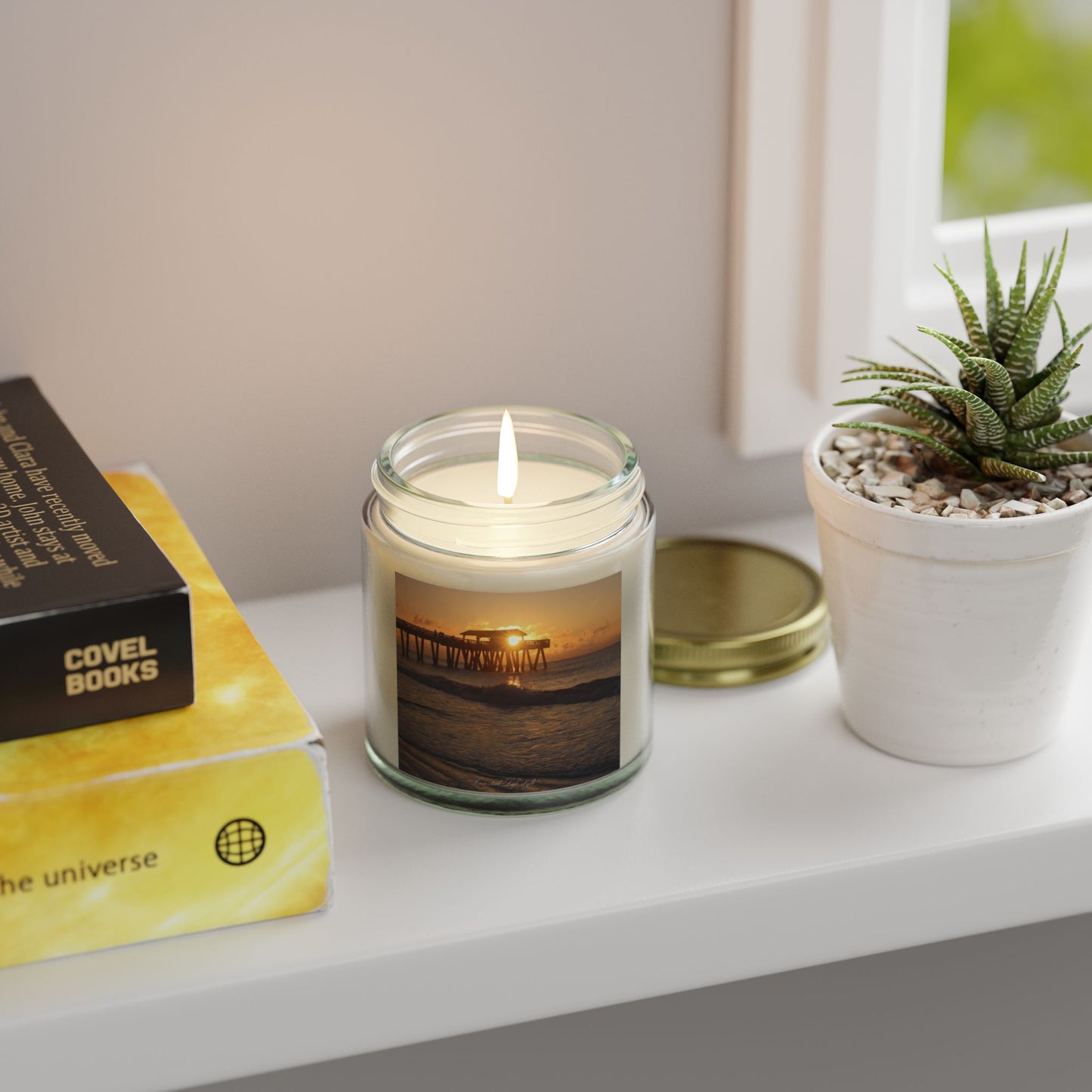 Sunrise Serenity Scented Candle | Coconut Apricot Wax, Aromatherapy, Home Decor, Relaxation Gift, Beach Decor, Eco-Friendly Candle