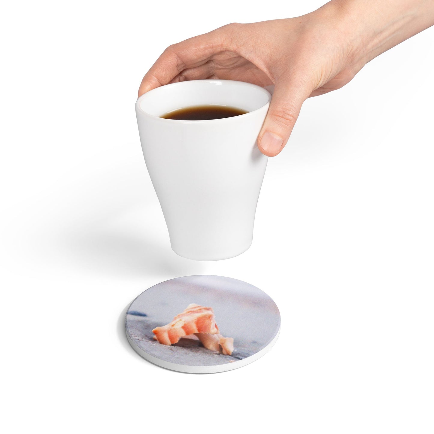 Ceramic Coaster - with Shell Design