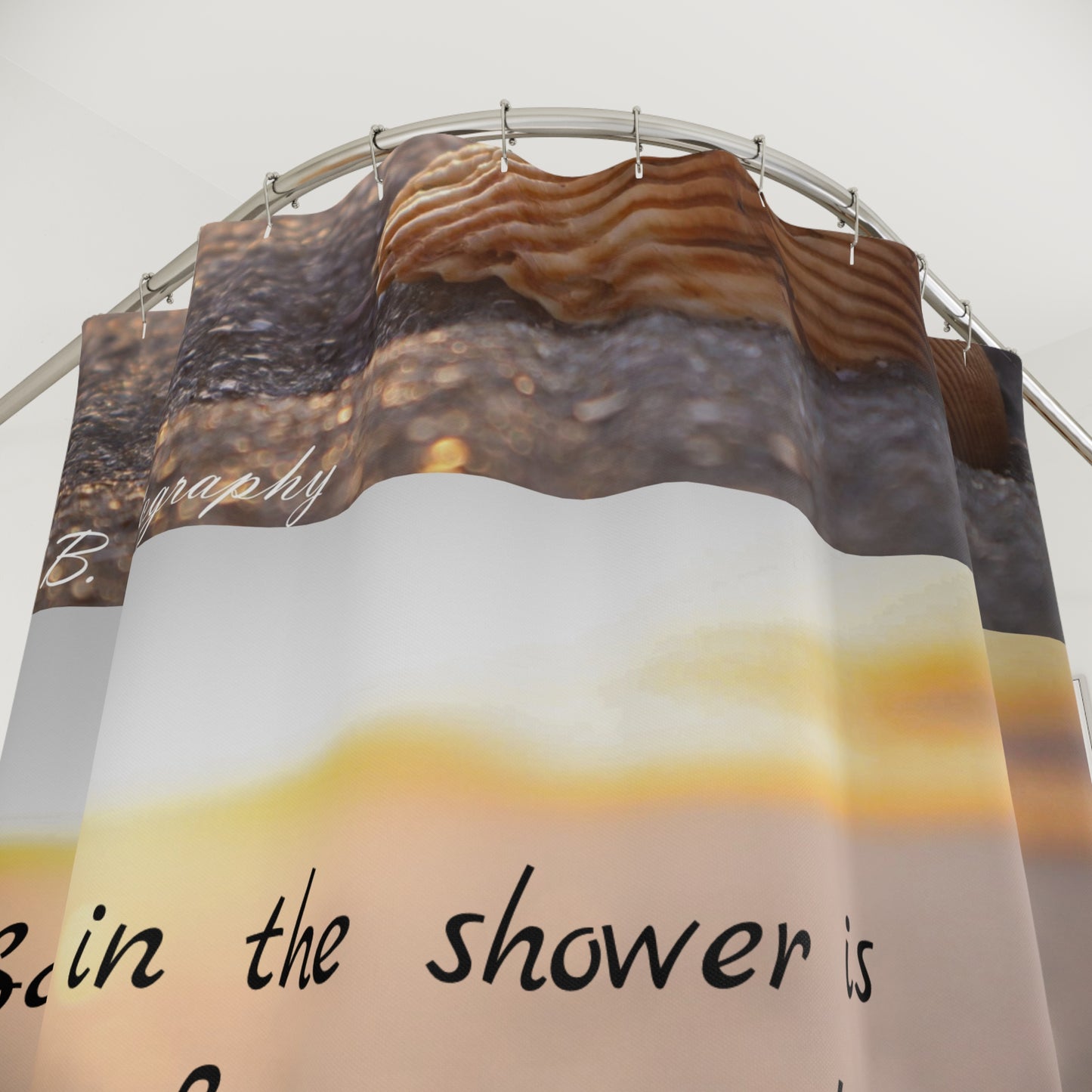 Shower Curtain - 'Sand in the Shower' Design
