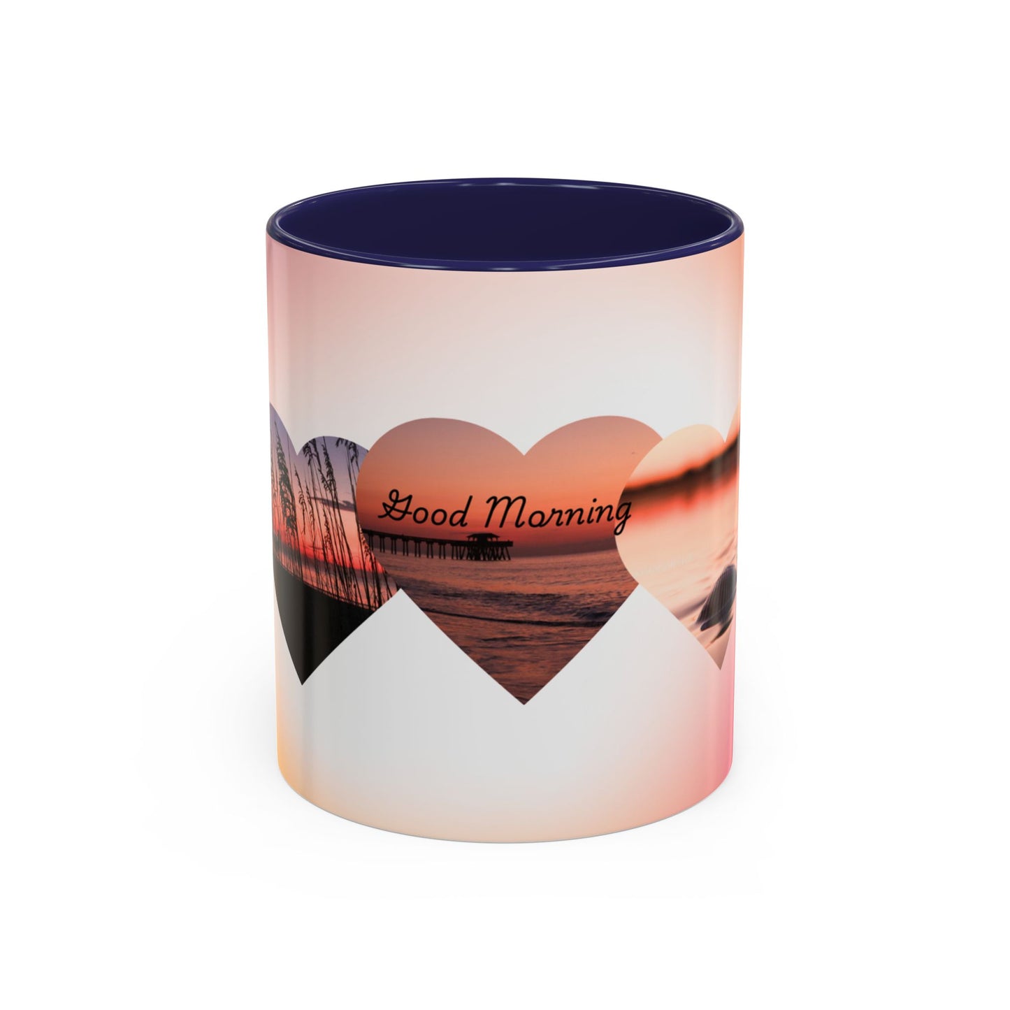 Good Morning Heart Sunset Coffee Mug — Romantic Accent Coffee Cup (11/15oz)