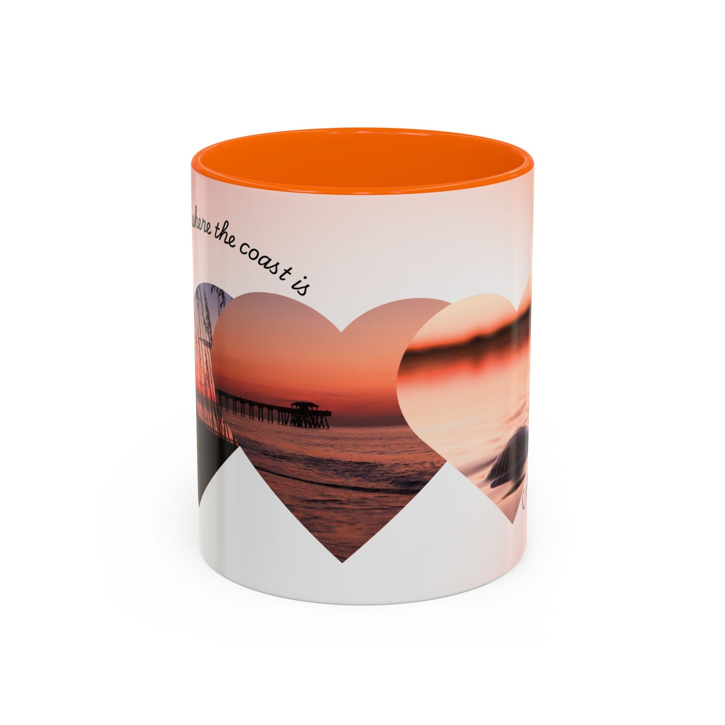 Home is where the coast is heart mug