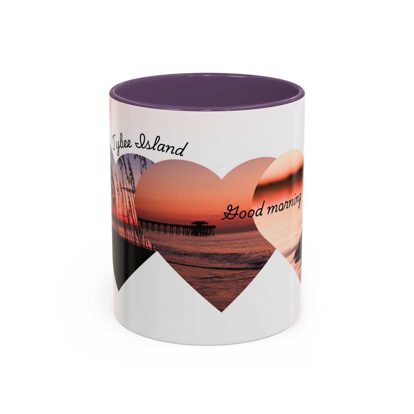 Good Morning Heart Sunset Coffee Mug — Romantic Accent Coffee Cup (11/15oz)