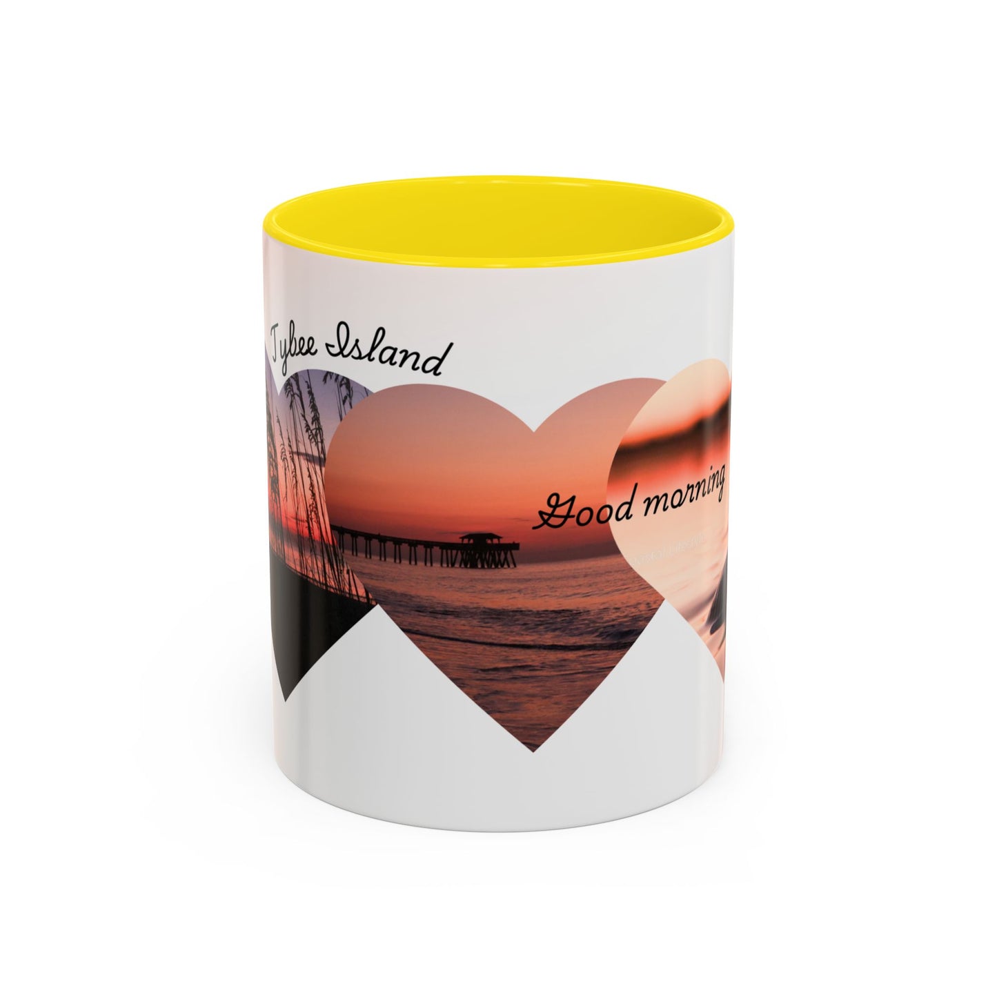 Good Morning Heart Sunset Coffee Mug — Romantic Accent Coffee Cup (11/15oz)