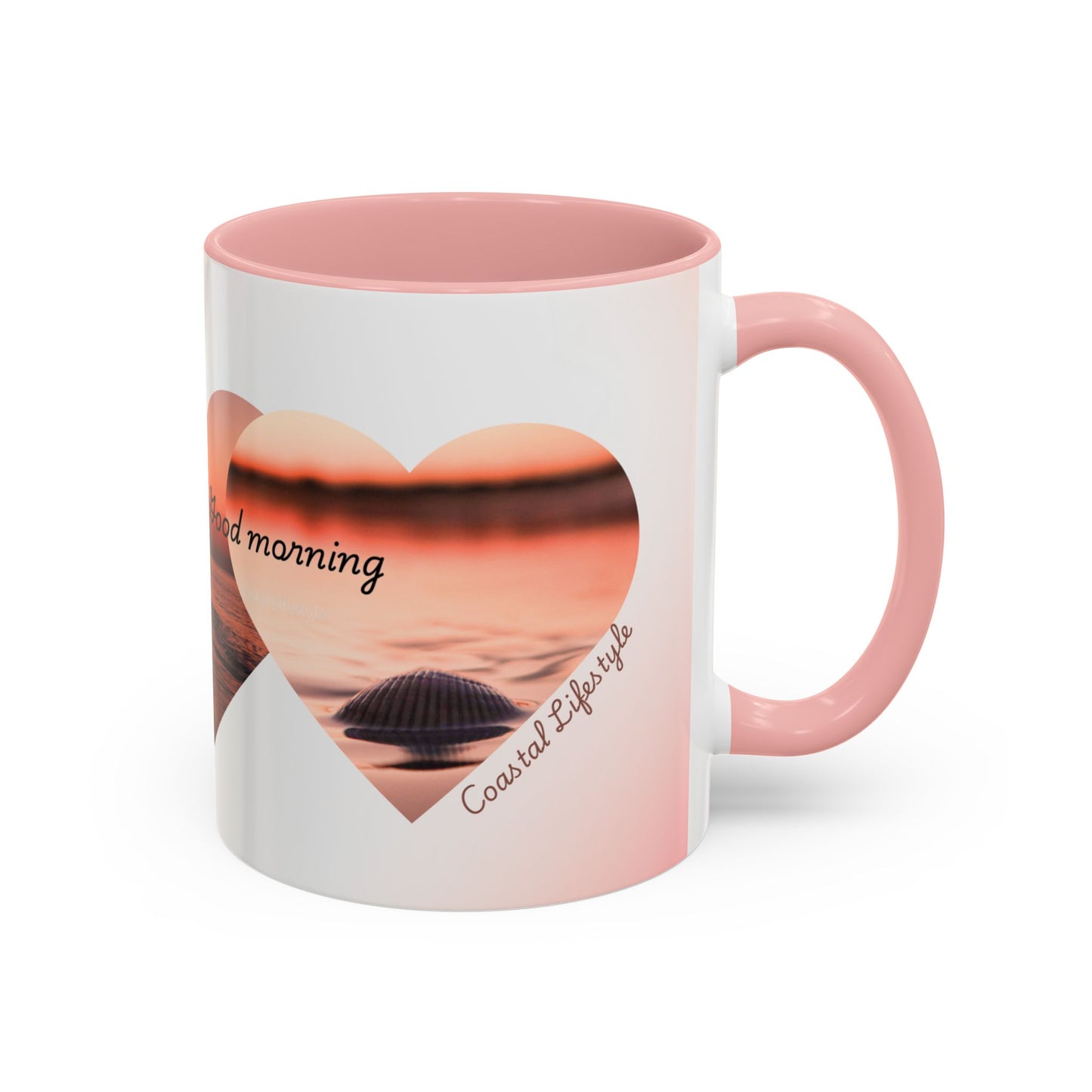 Good Morning Heart Sunset Coffee Mug — Romantic Accent Coffee Cup (11/15oz)