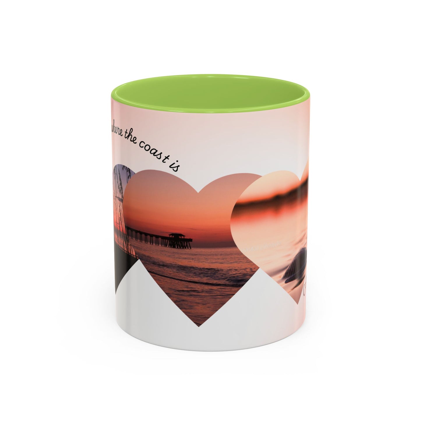 Home is where the coast is heart mug