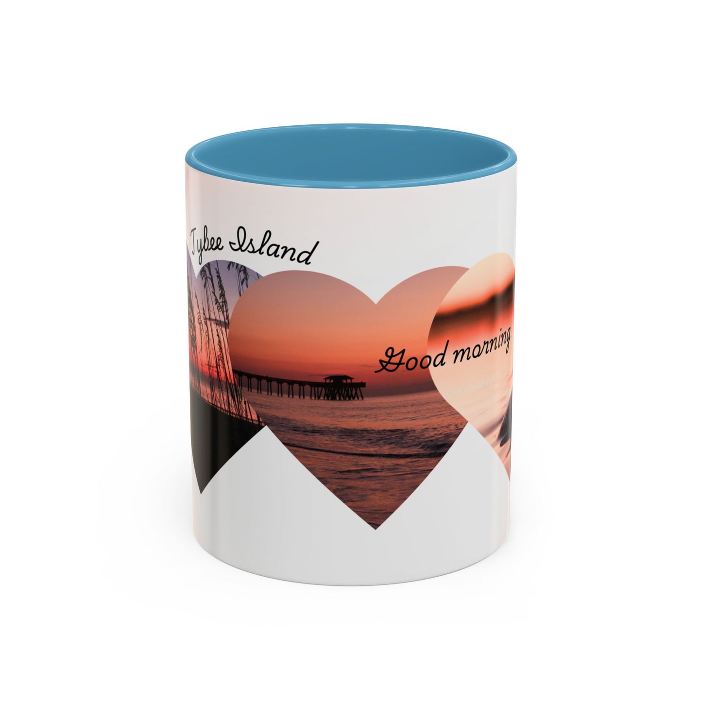 Good Morning Heart Sunset Coffee Mug — Romantic Accent Coffee Cup (11/15oz)