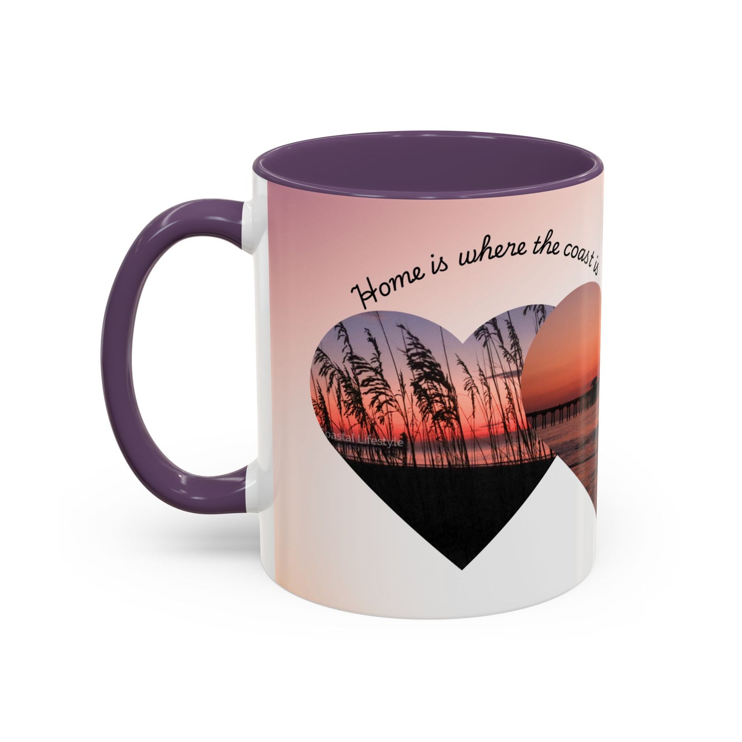 Home is where the coast is heart mug