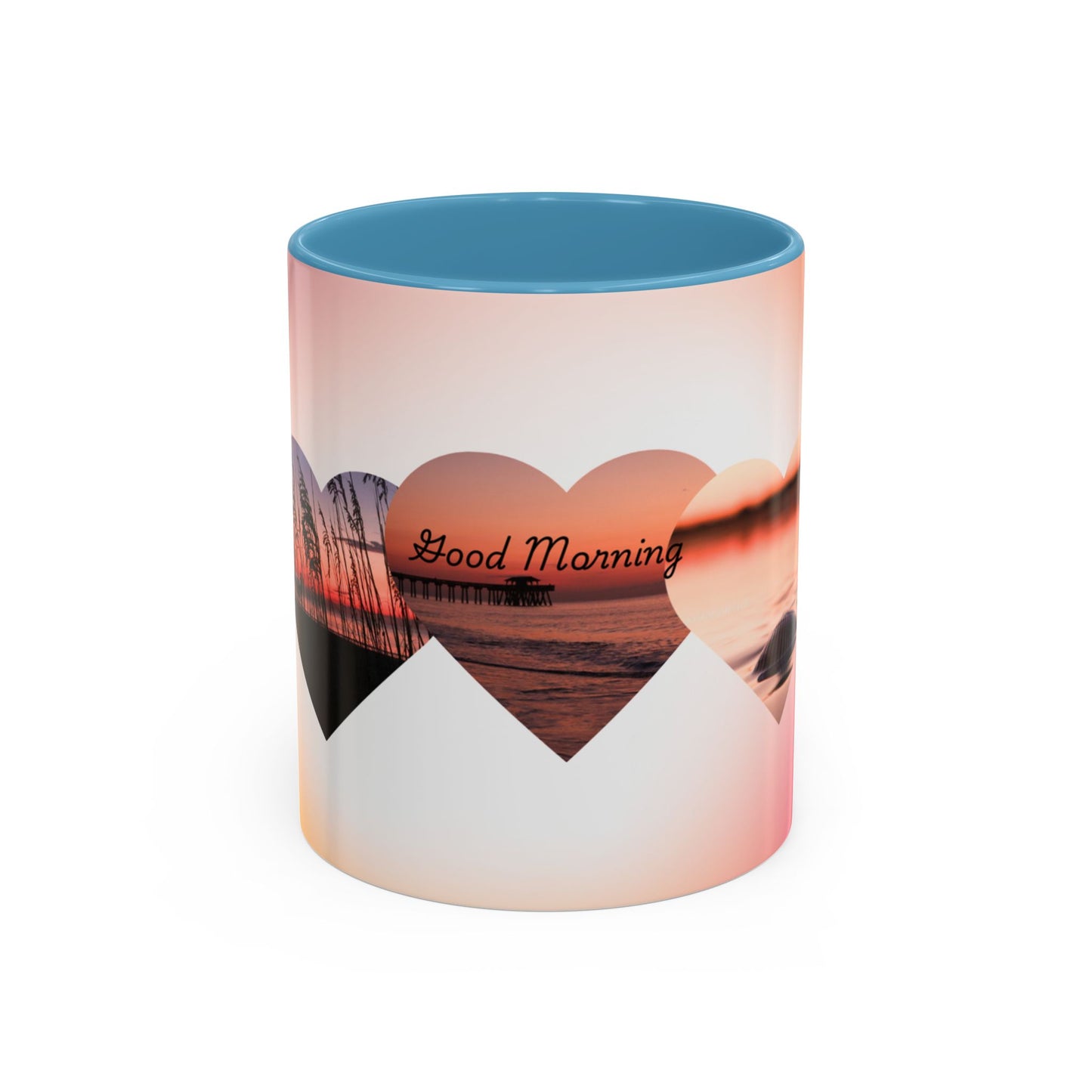 Good Morning Heart Sunset Coffee Mug — Romantic Accent Coffee Cup (11/15oz)