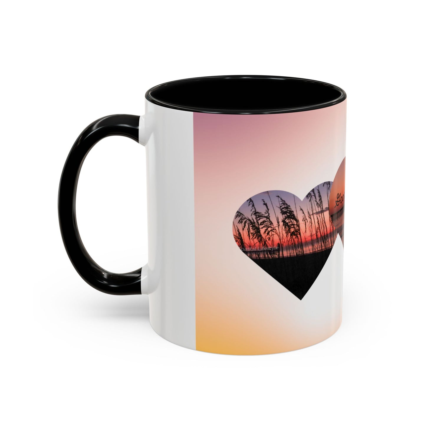 Good Morning Heart Sunset Coffee Mug — Romantic Accent Coffee Cup (11/15oz)
