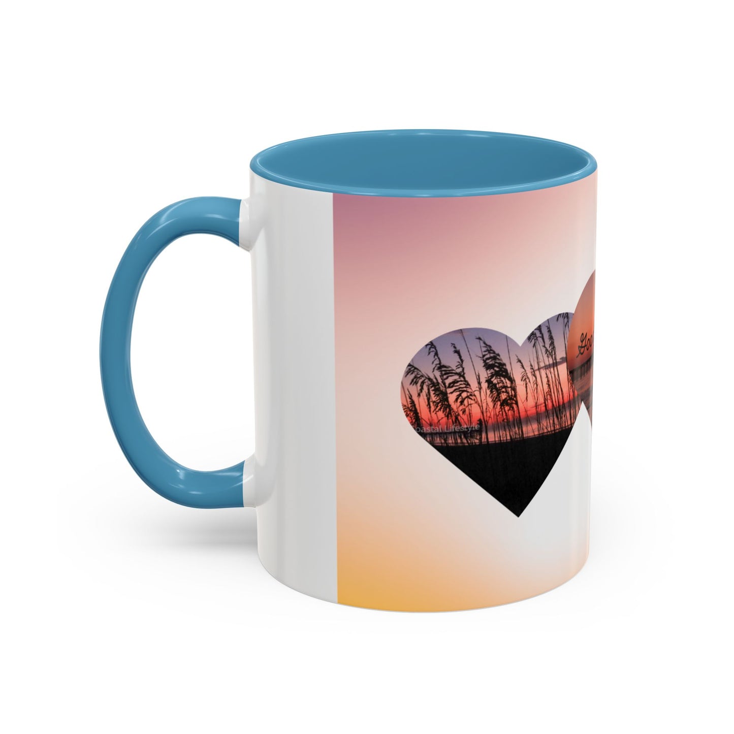 Good Morning Heart Sunset Coffee Mug — Romantic Accent Coffee Cup (11/15oz)