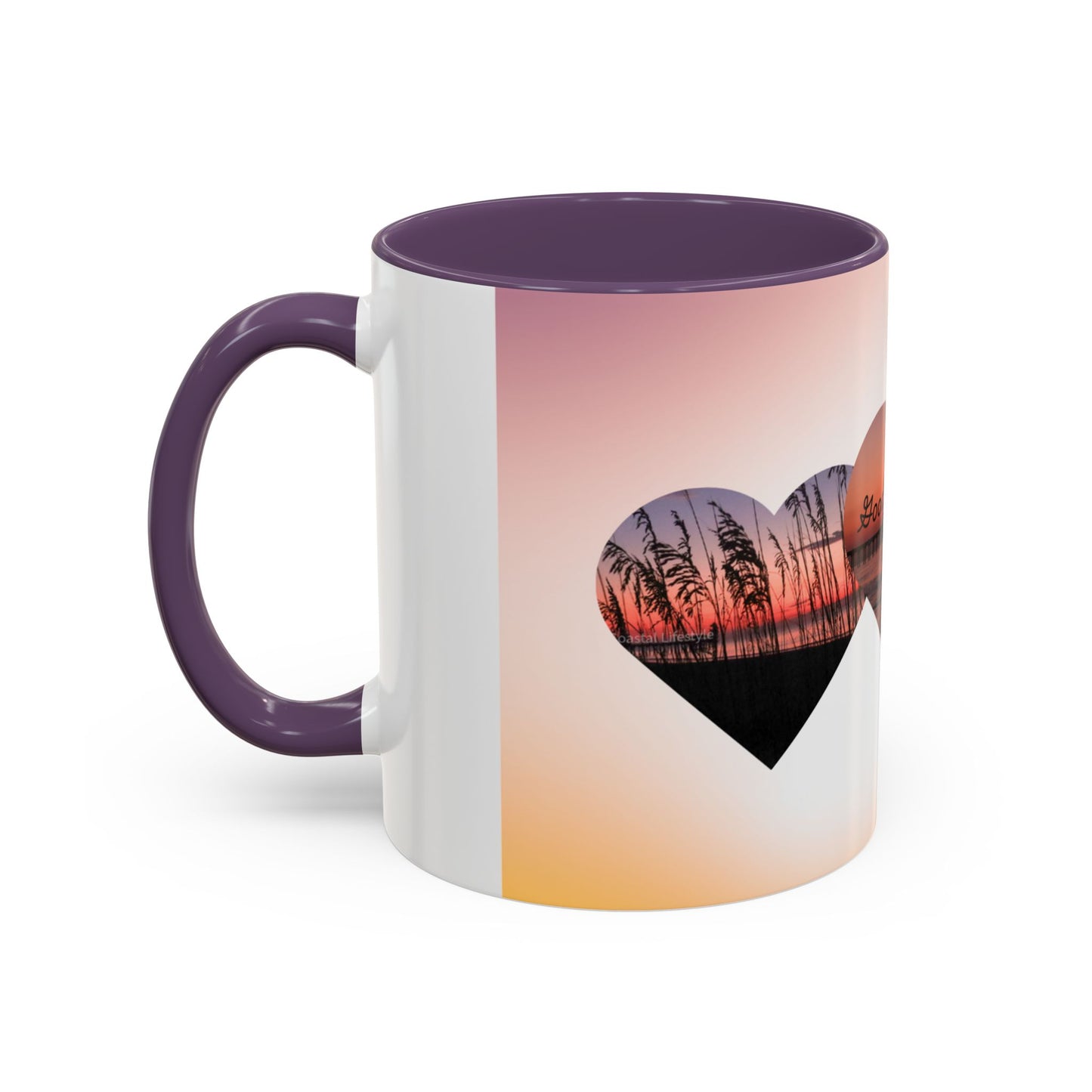 Good Morning Heart Sunset Coffee Mug — Romantic Accent Coffee Cup (11/15oz)