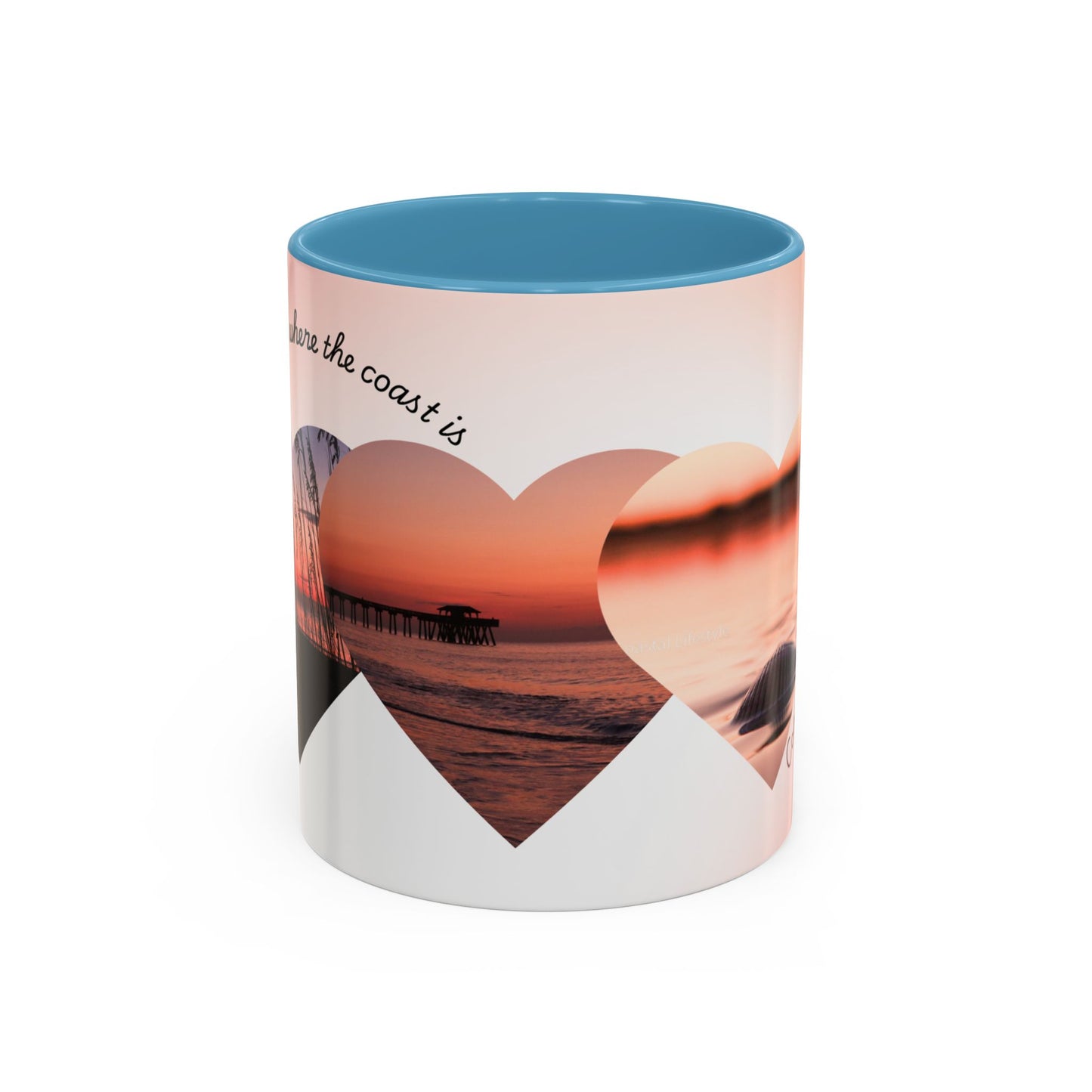 Home is where the coast is heart mug