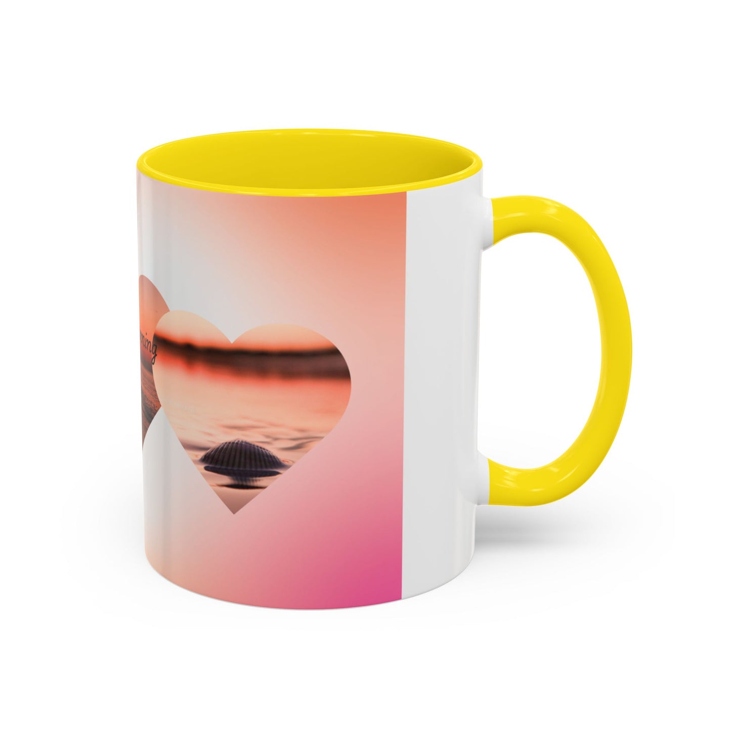 Good Morning Heart Sunset Coffee Mug — Romantic Accent Coffee Cup (11/15oz)