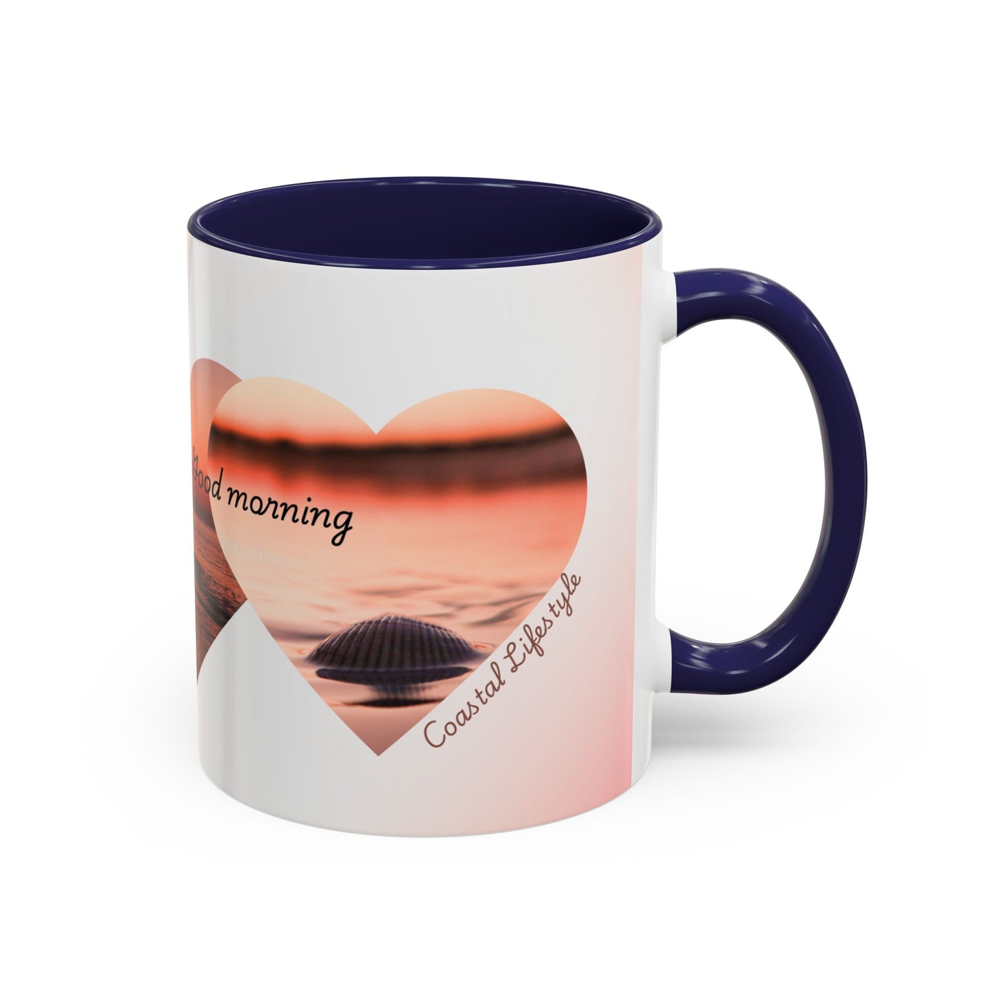 Good Morning Heart Sunset Coffee Mug — Romantic Accent Coffee Cup (11/15oz)