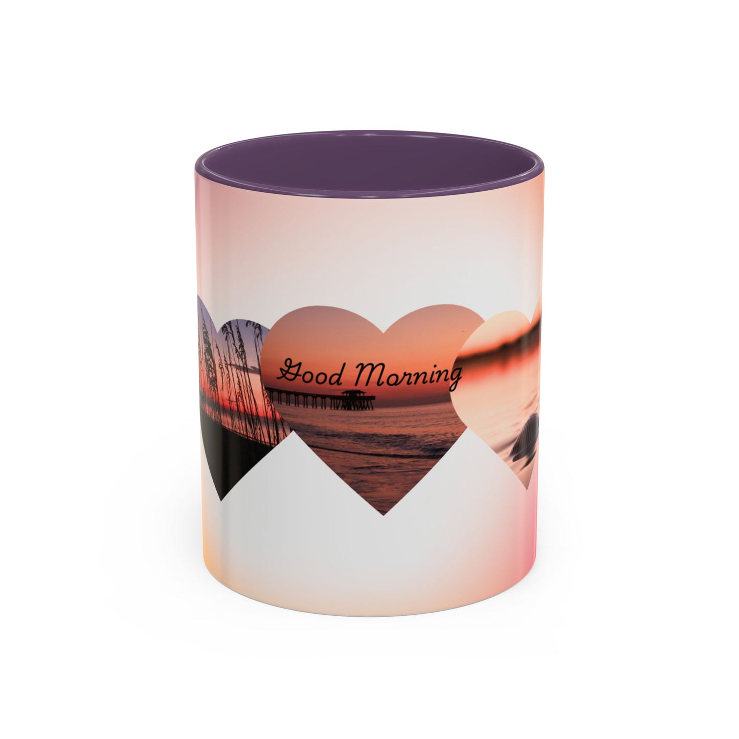 Good Morning Heart Sunset Coffee Mug — Romantic Accent Coffee Cup (11/15oz)