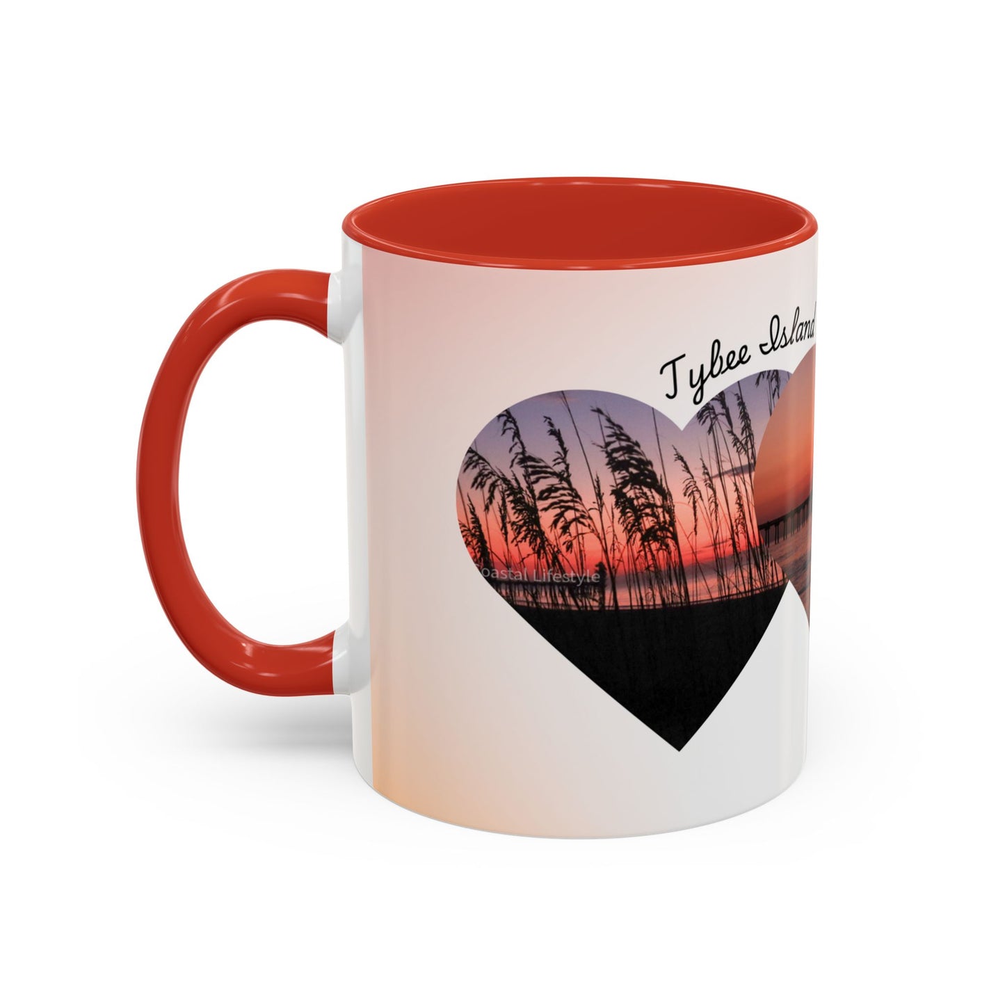Good Morning Heart Sunset Coffee Mug — Romantic Accent Coffee Cup (11/15oz)
