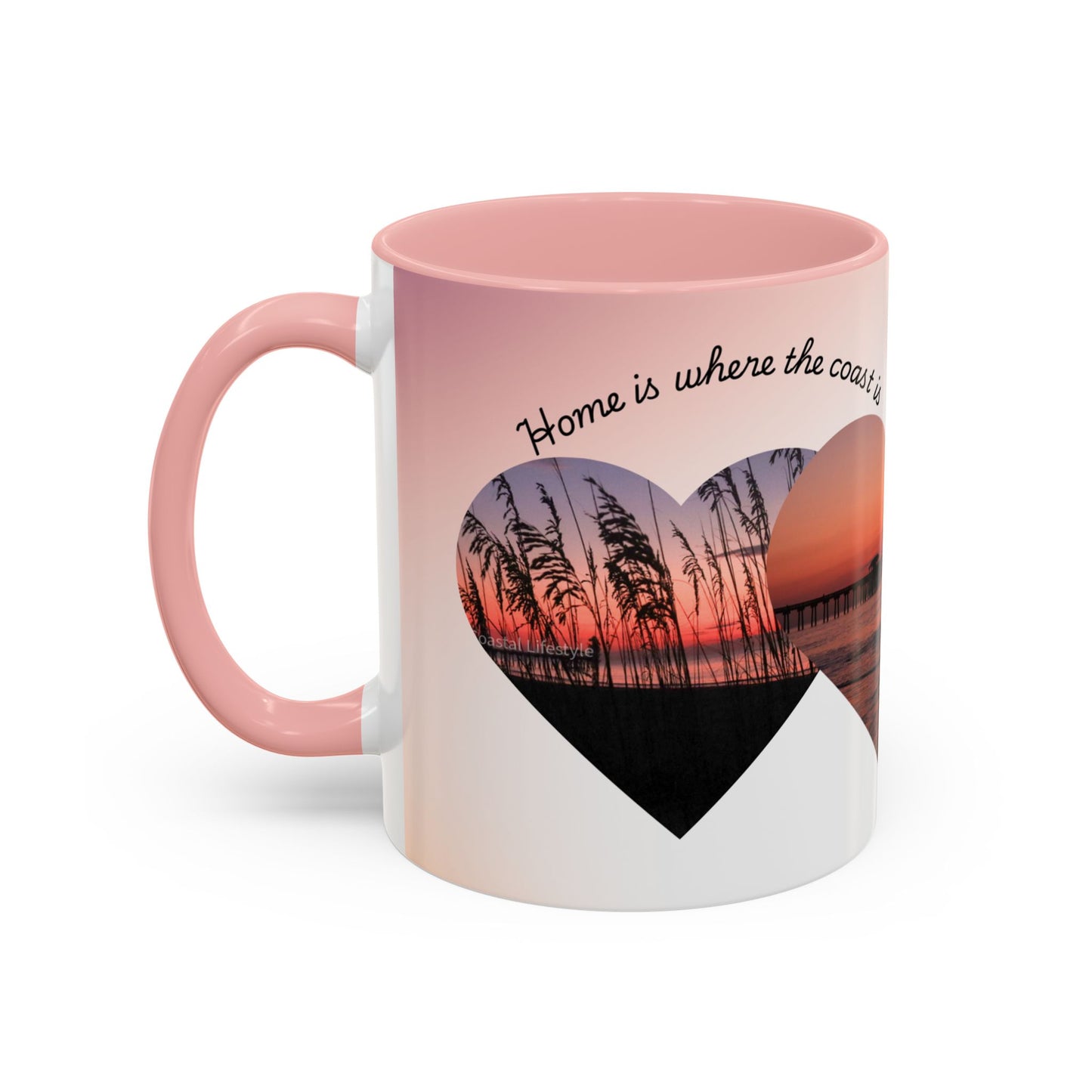 Home is where the coast is heart mug