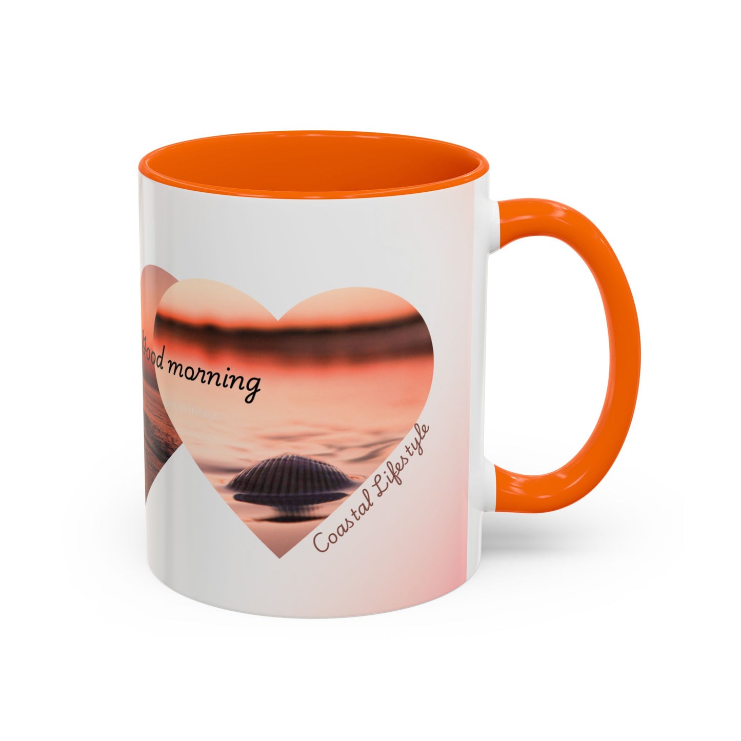 Good Morning Heart Sunset Coffee Mug — Romantic Accent Coffee Cup (11/15oz)