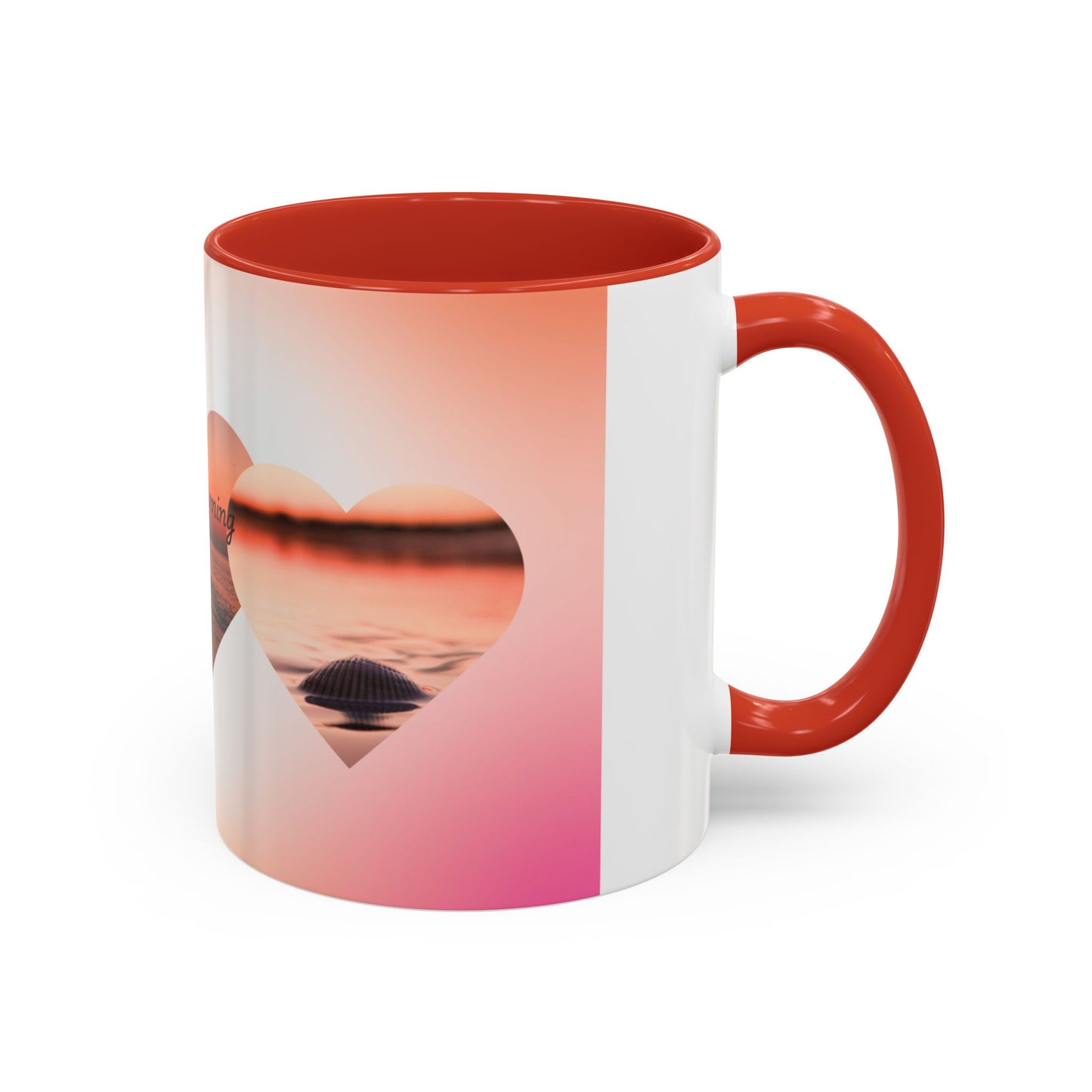 Good Morning Heart Sunset Coffee Mug — Romantic Accent Coffee Cup (11/15oz)