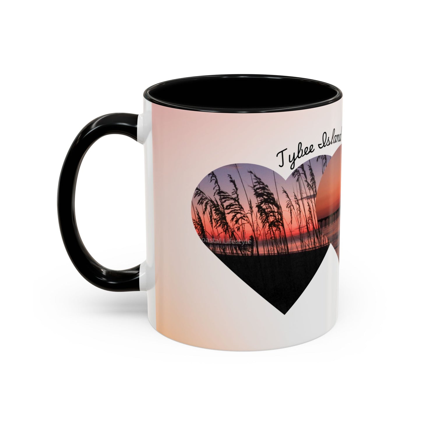 Good Morning Heart Sunset Coffee Mug — Romantic Accent Coffee Cup (11/15oz)