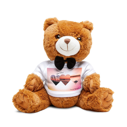 Plush Teddy Bear with Personalized Photo T‑Shirt — Cute Gift for Valentine’s & Anniversaries