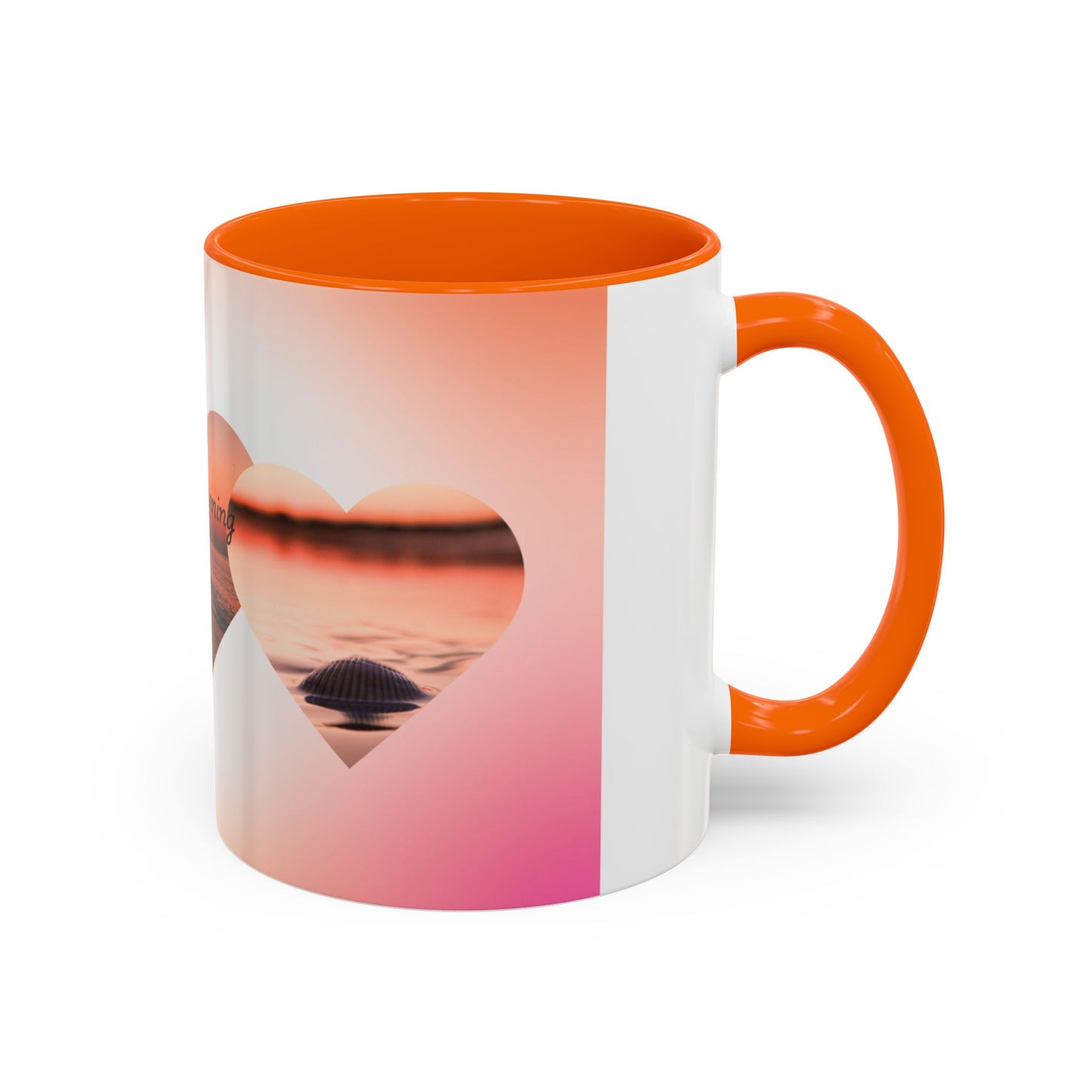 Good Morning Heart Sunset Coffee Mug — Romantic Accent Coffee Cup (11/15oz)
