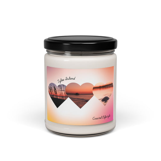 9oz Soy Candle — Sunset Hearts Scented Jar (Romantic Beach Aroma)