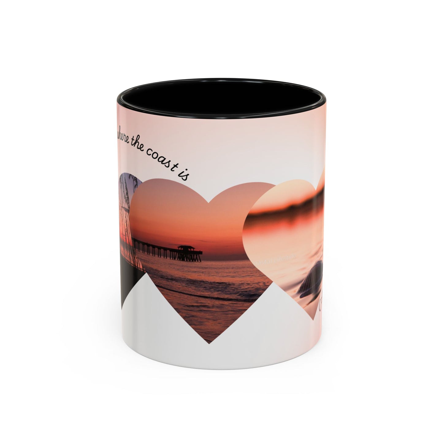 Home is where the coast is heart mug
