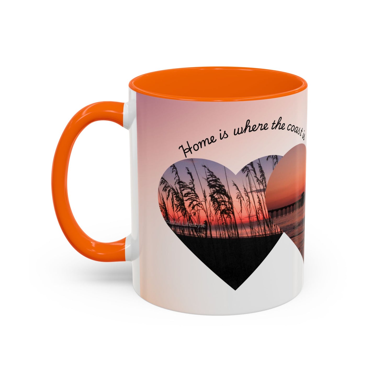 Home is where the coast is heart mug