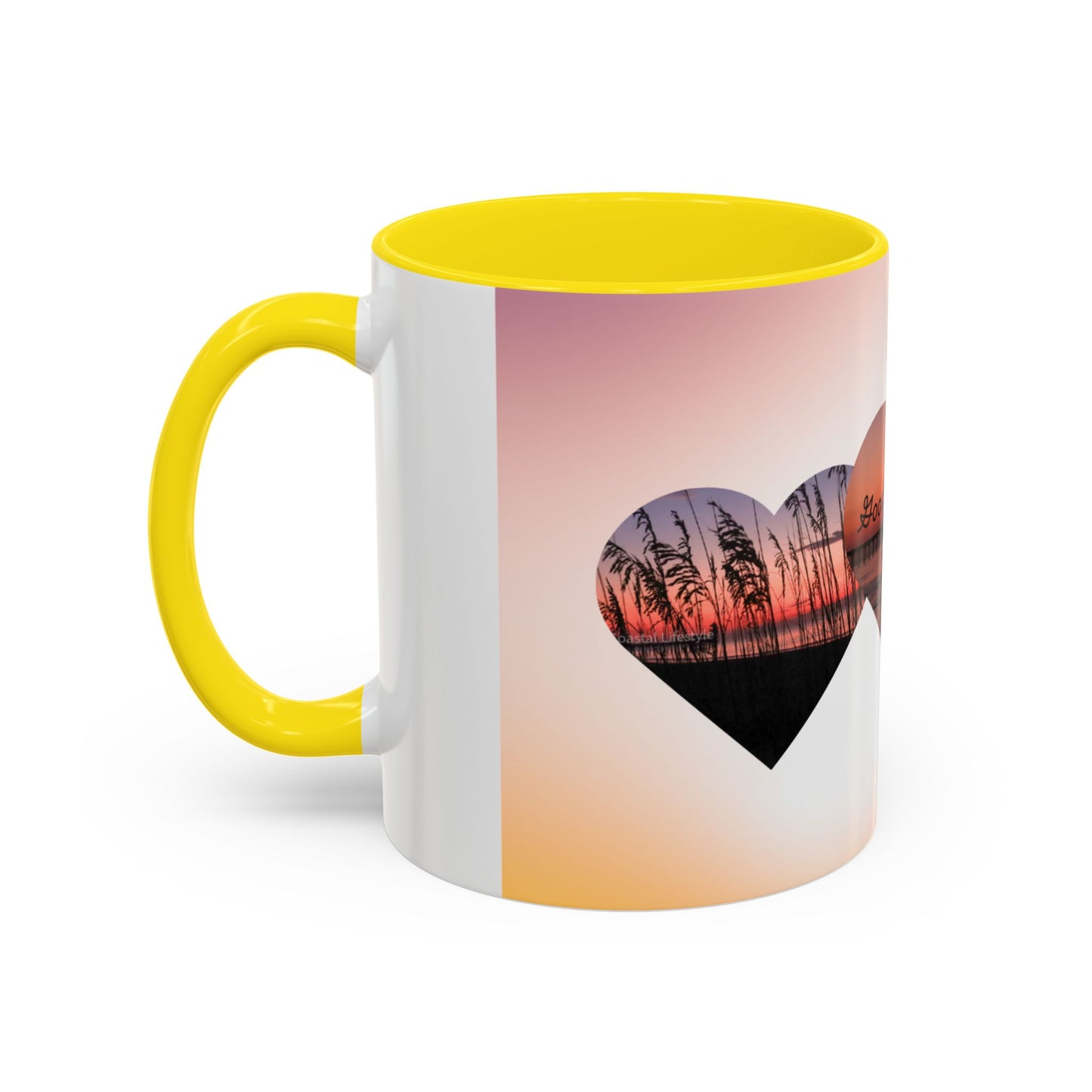 Good Morning Heart Sunset Coffee Mug — Romantic Accent Coffee Cup (11/15oz)