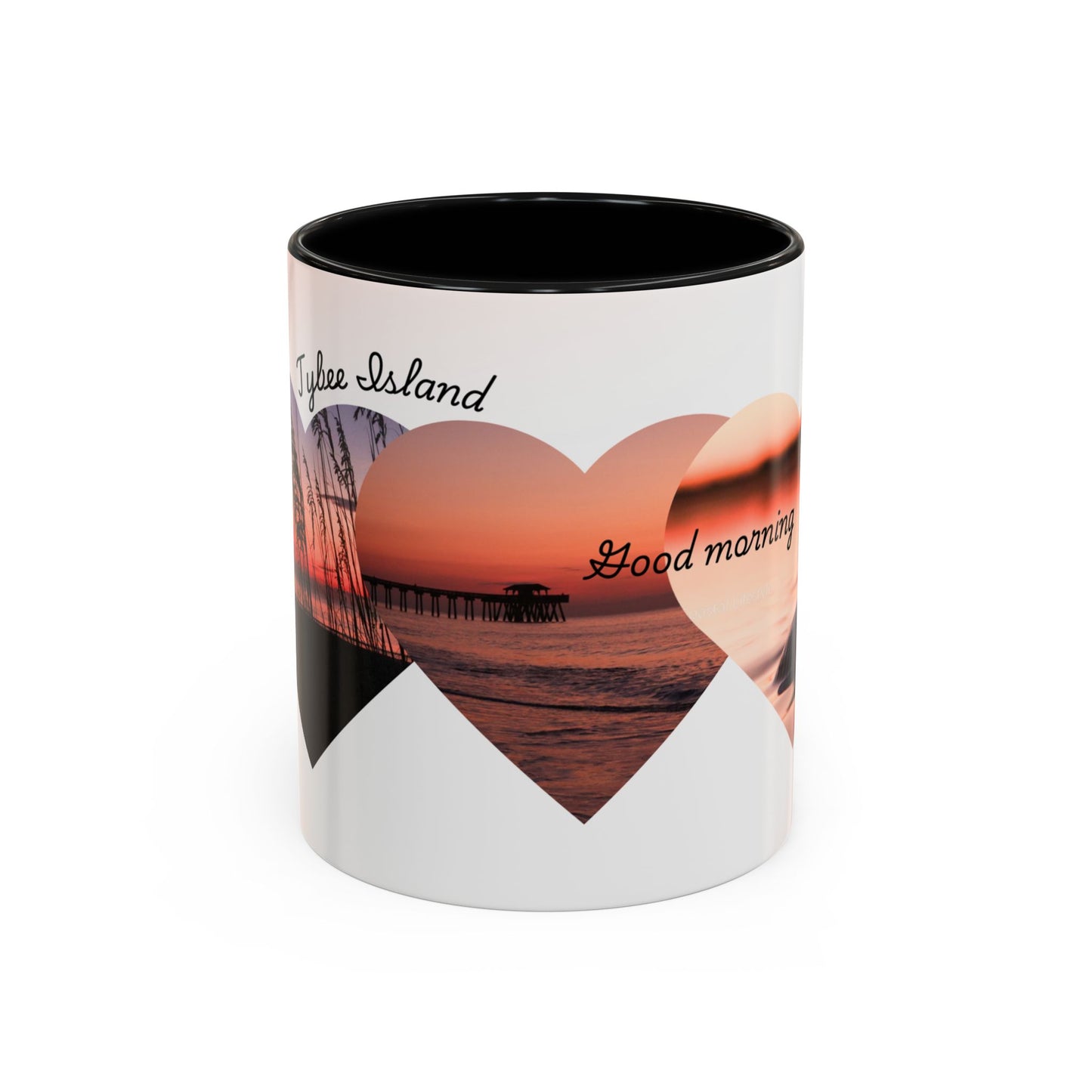 Good Morning Heart Sunset Coffee Mug — Romantic Accent Coffee Cup (11/15oz)