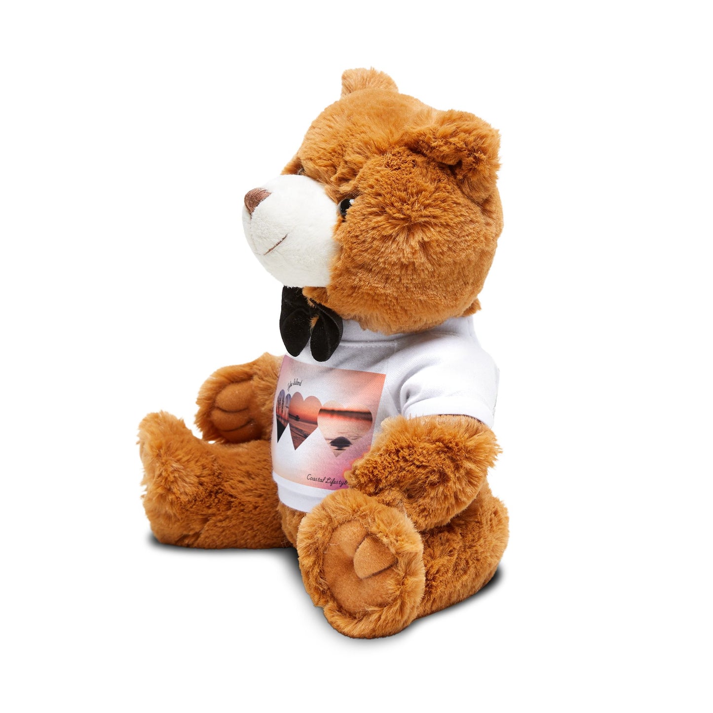 Plush Teddy Bear with Personalized Photo T‑Shirt — Cute Gift for Valentine’s & Anniversaries