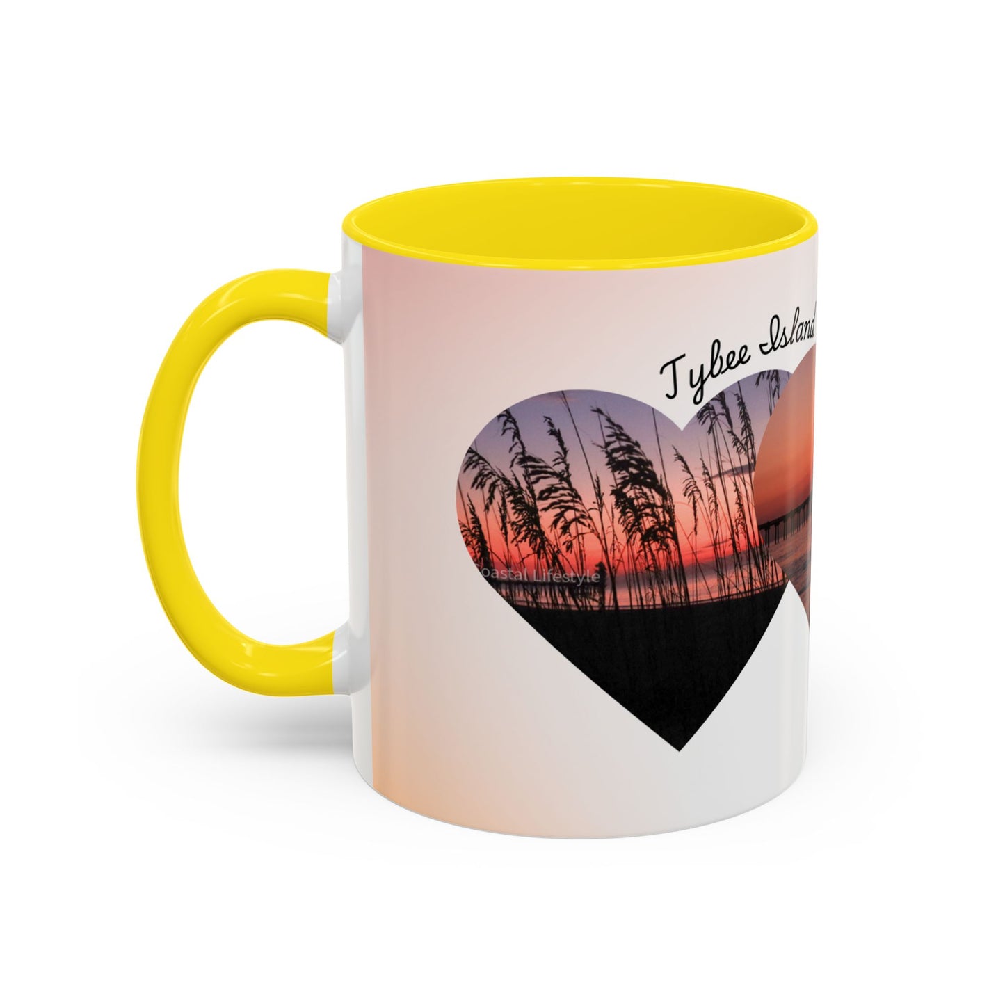 Good Morning Heart Sunset Coffee Mug — Romantic Accent Coffee Cup (11/15oz)