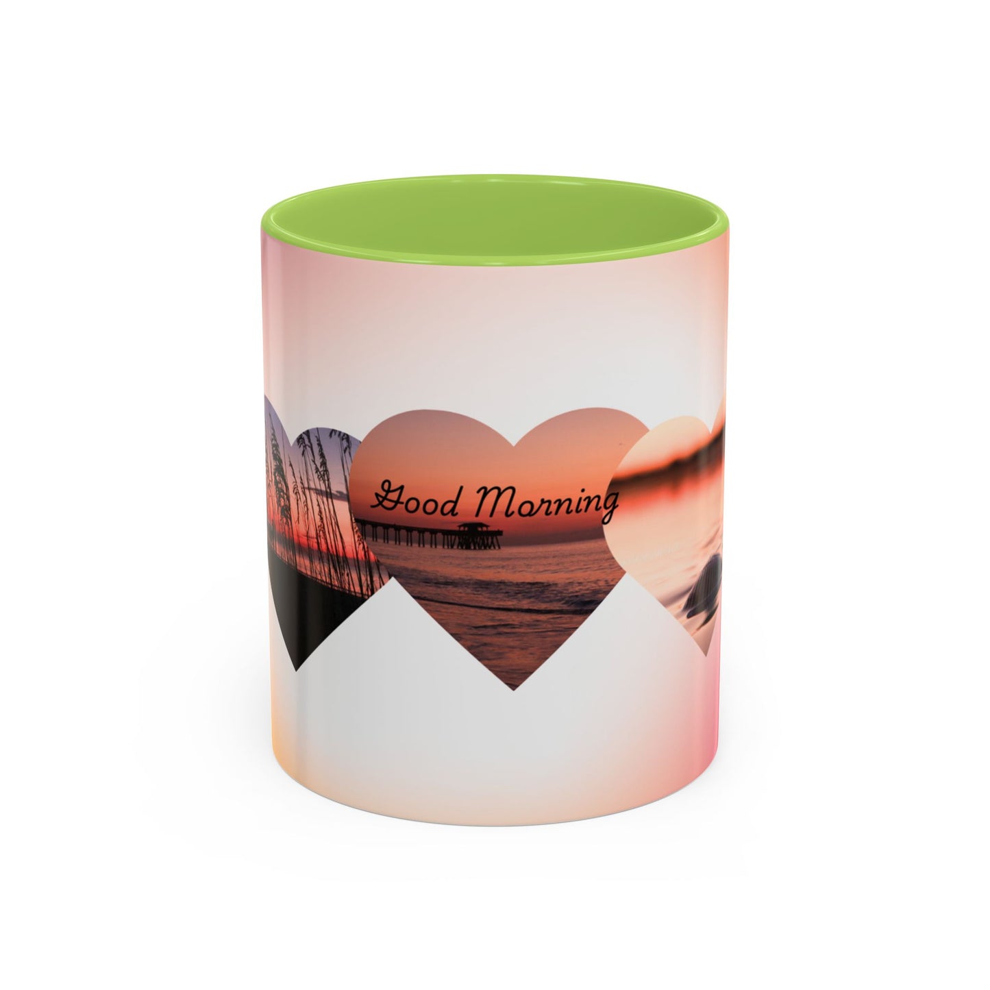 Good Morning Heart Sunset Coffee Mug — Romantic Accent Coffee Cup (11/15oz)