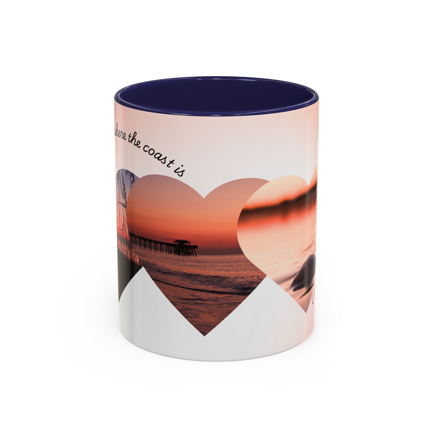 Home is where the coast is heart mug