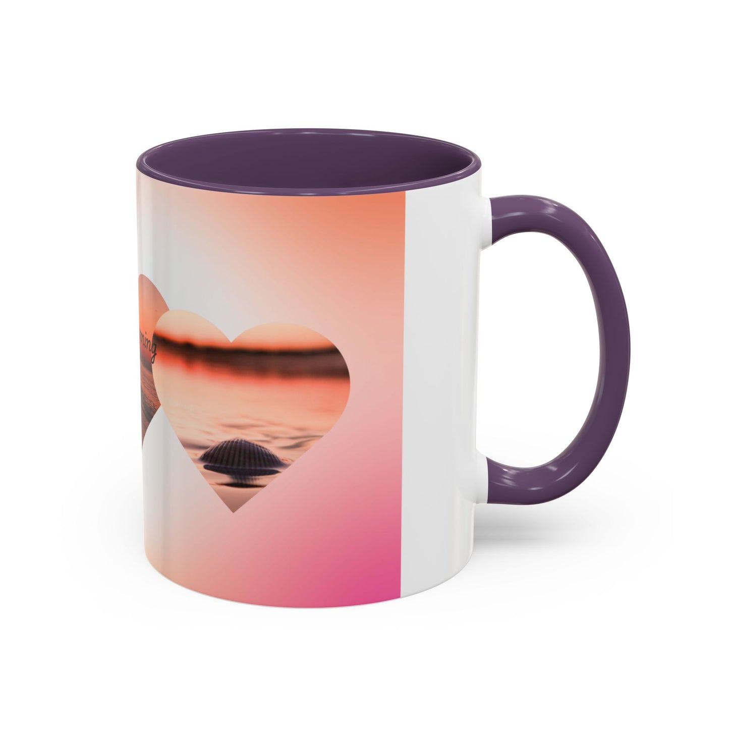Good Morning Heart Sunset Coffee Mug — Romantic Accent Coffee Cup (11/15oz)