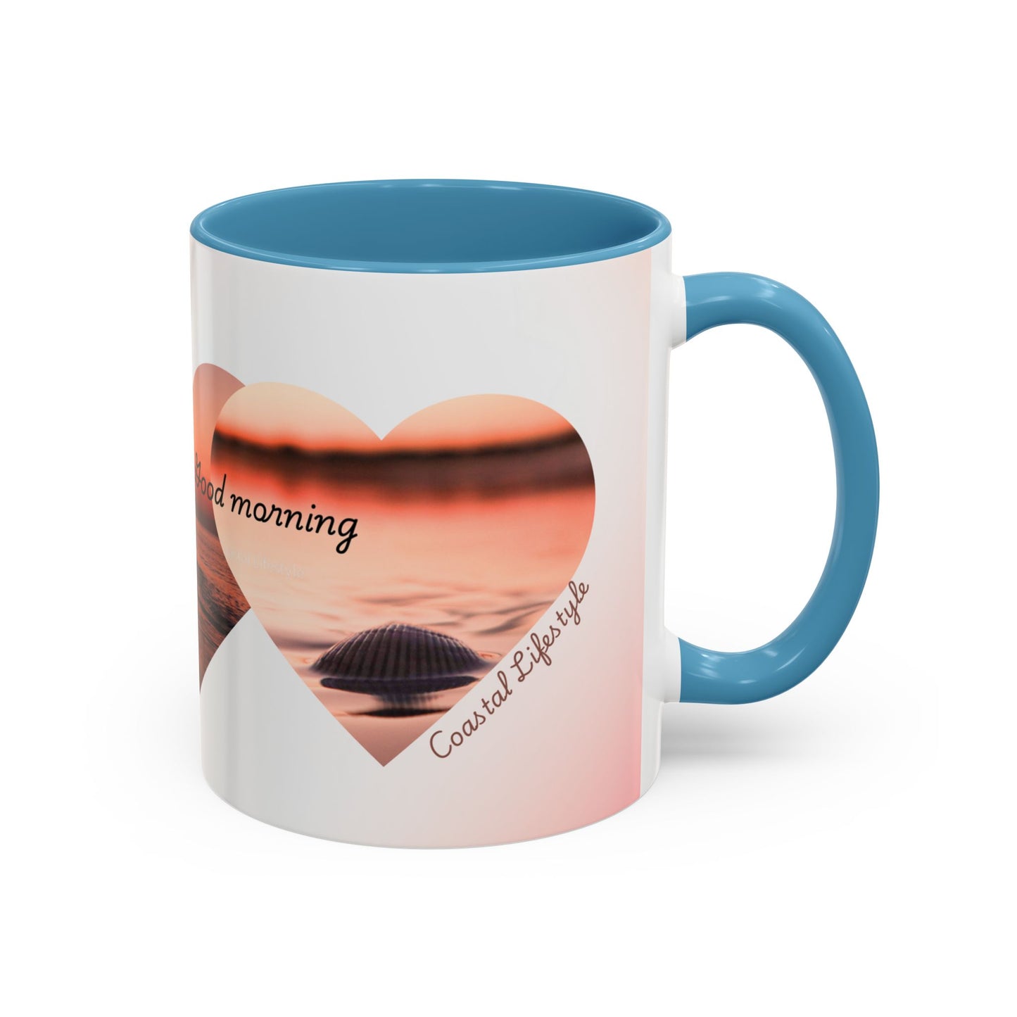 Good Morning Heart Sunset Coffee Mug — Romantic Accent Coffee Cup (11/15oz)