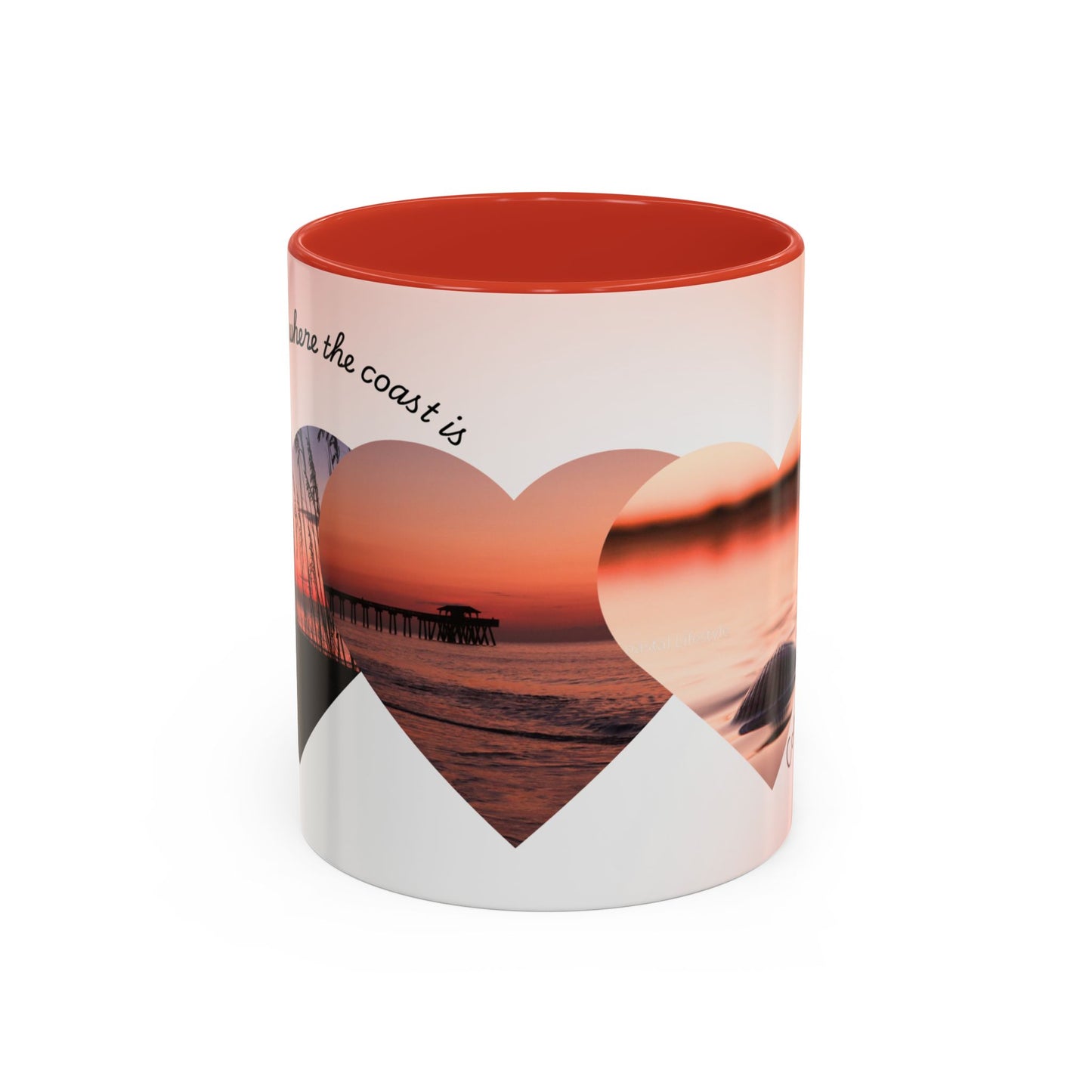 Home is where the coast is heart mug