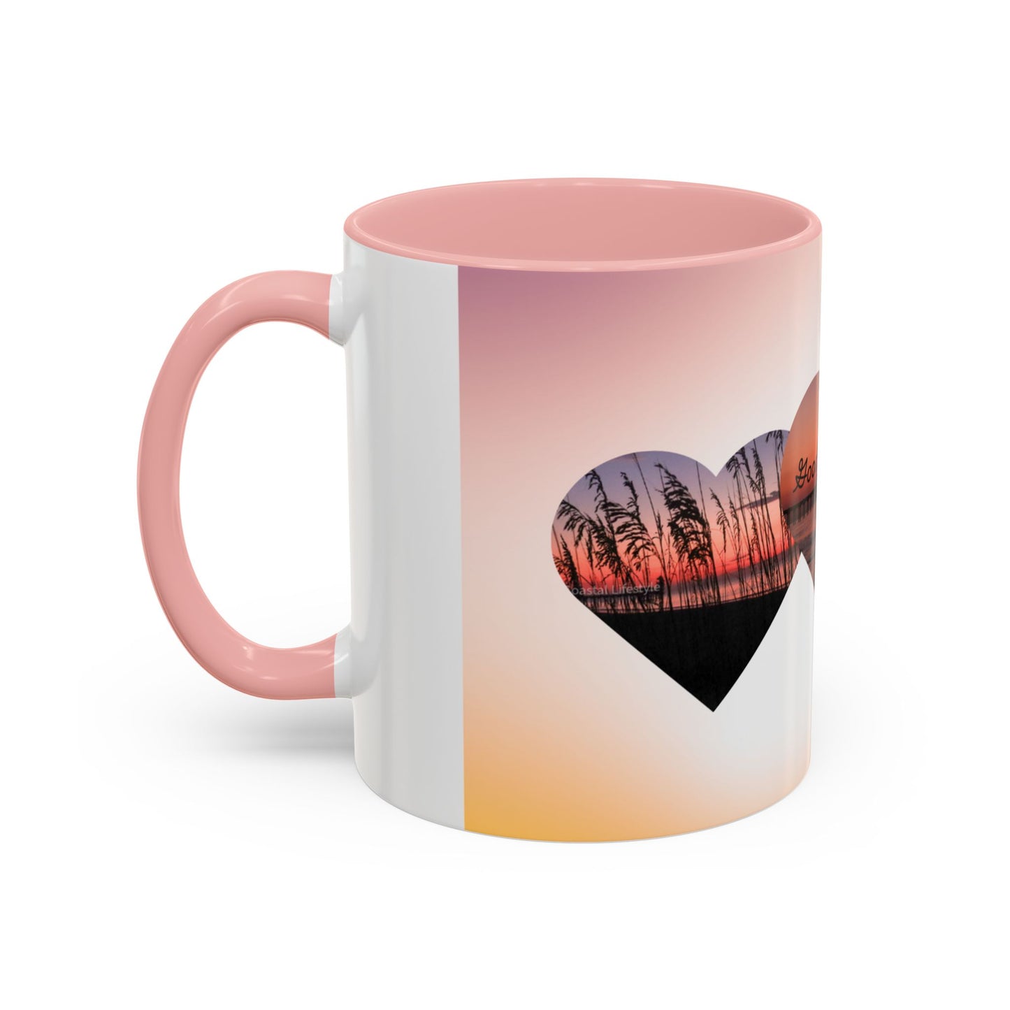 Good Morning Heart Sunset Coffee Mug — Romantic Accent Coffee Cup (11/15oz)